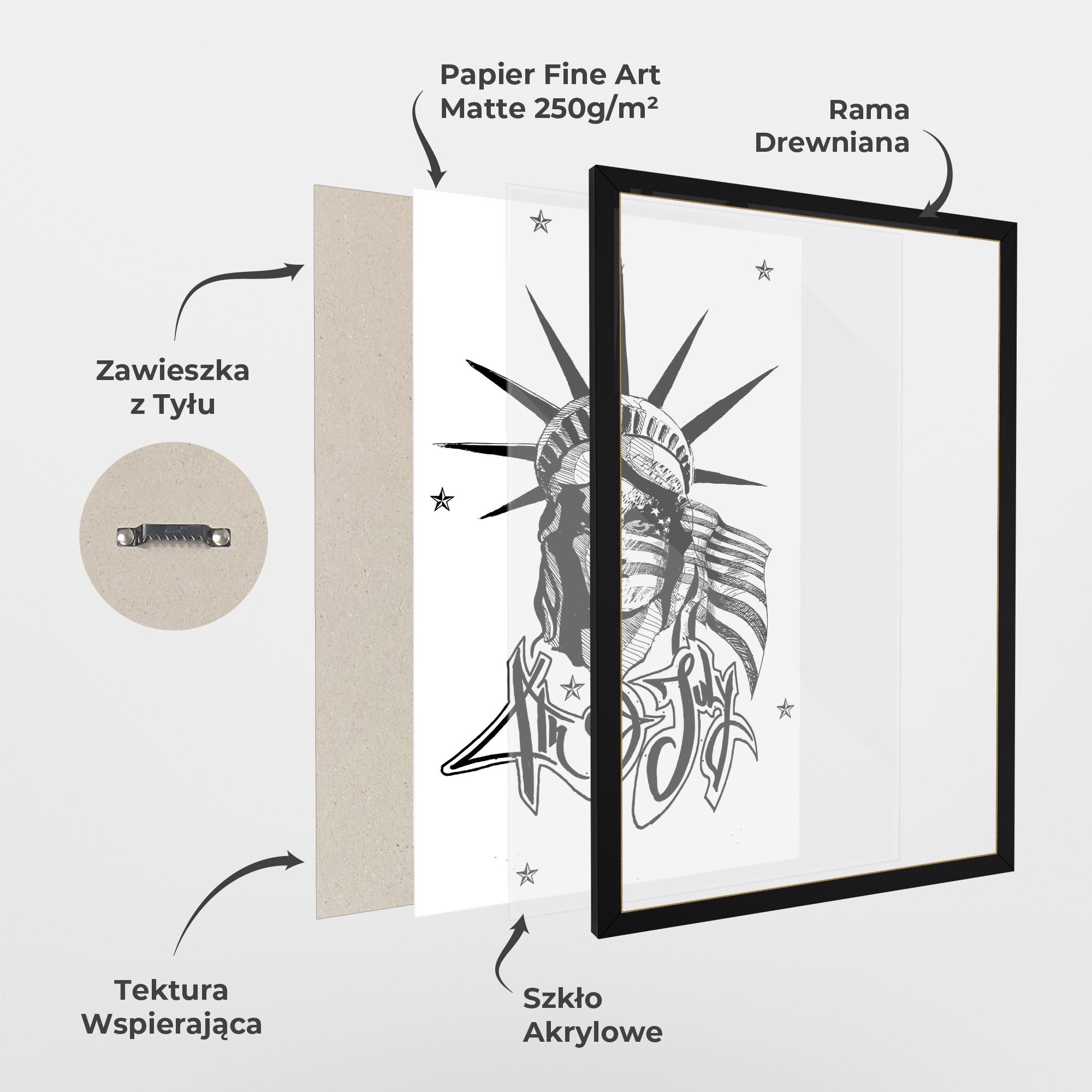 Plakat w Ramie Head Of Liberty Statue mockup 1