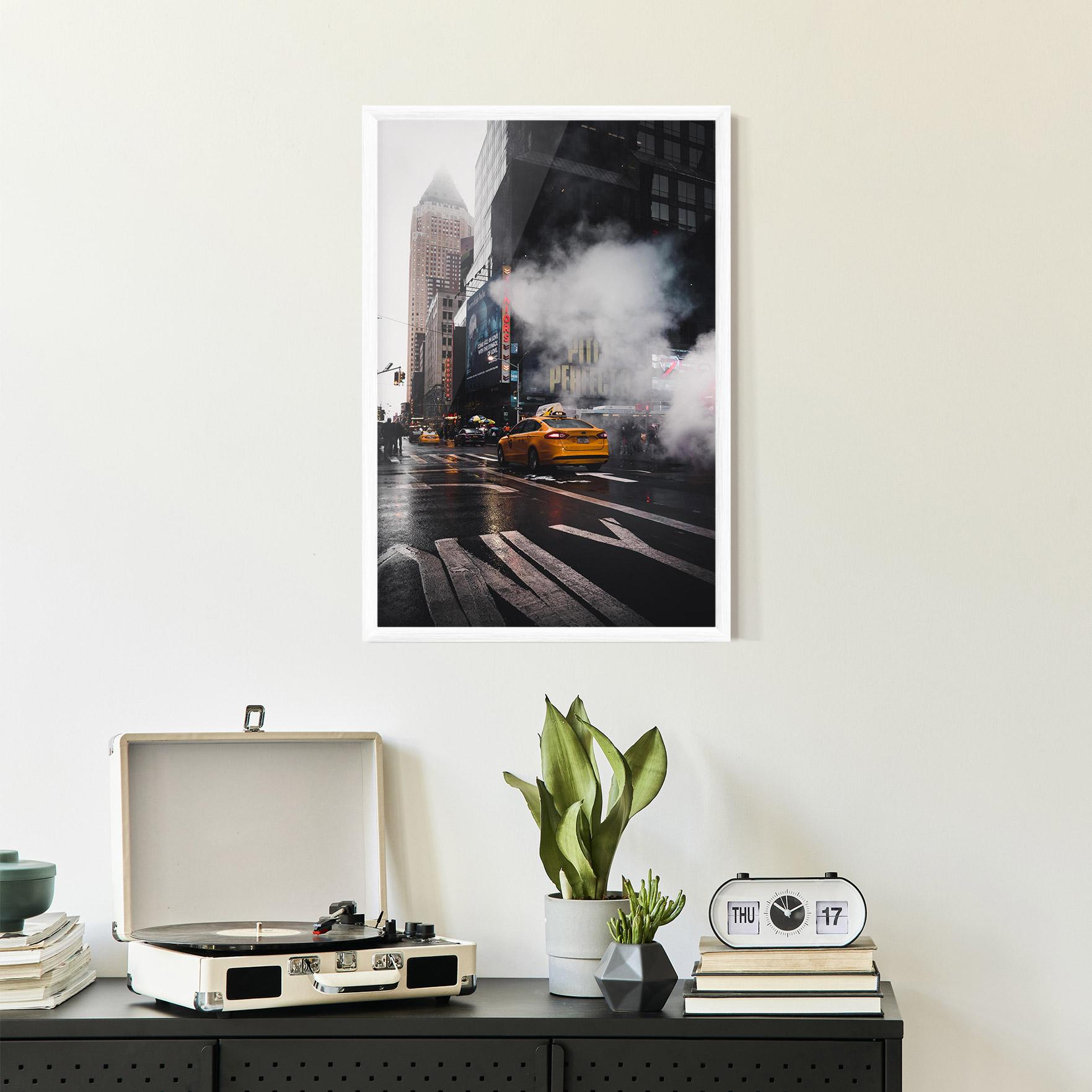 Plakat w Ramie Taxi Smoke City mockup 2