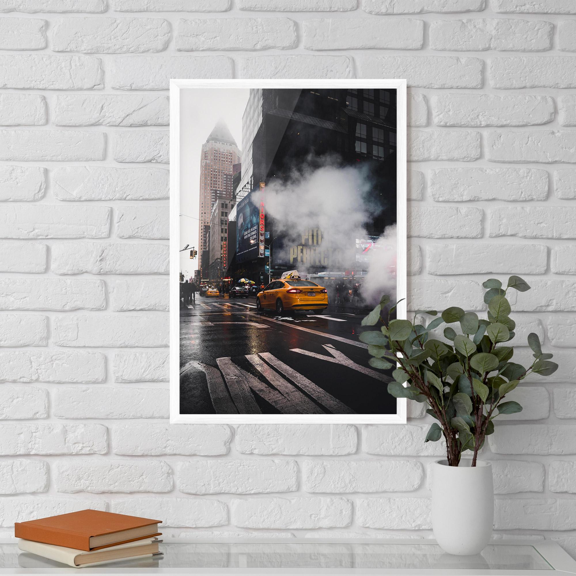 Plakat w Ramie Taxi Smoke City mockup 5