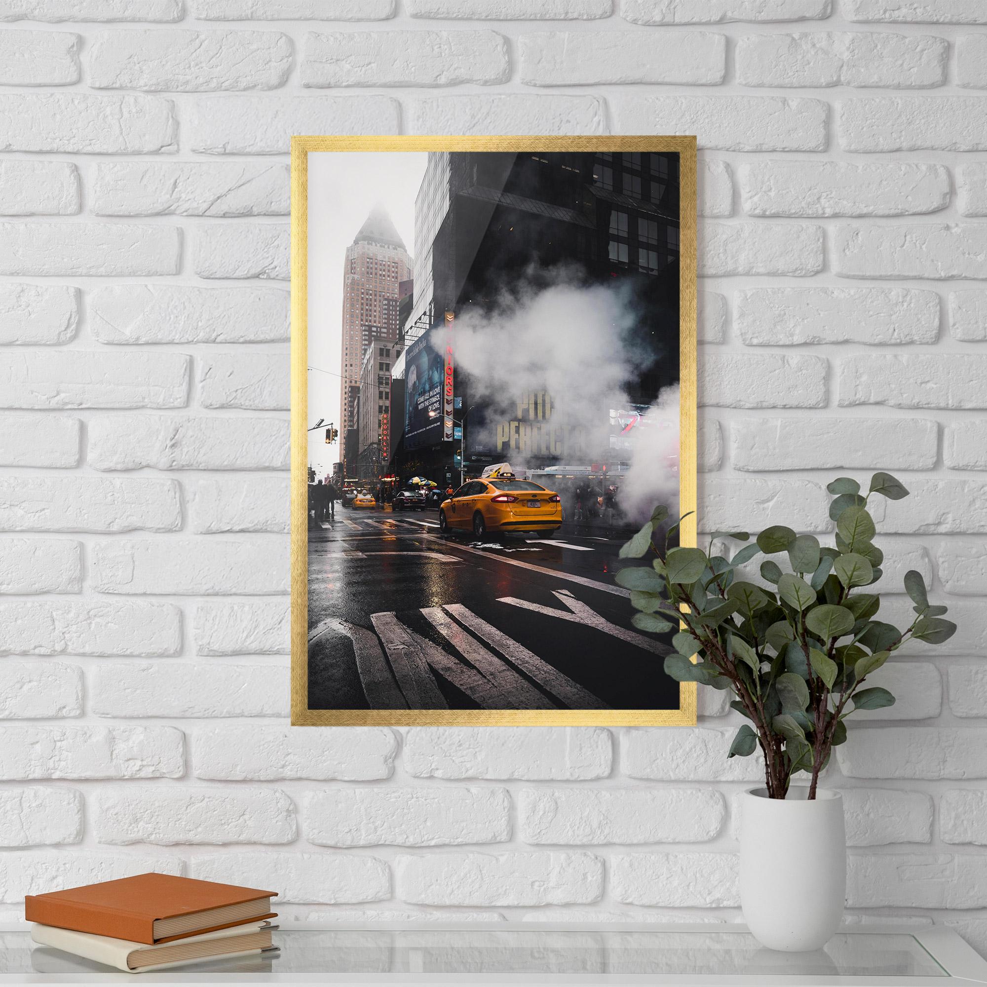Plakat w Ramie Taxi Smoke City mockup 5