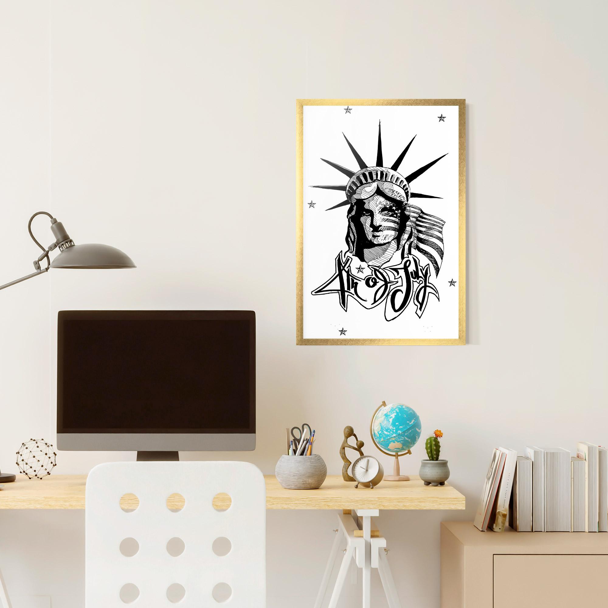 Plakat w Ramie Head Of Liberty Statue mockup 6