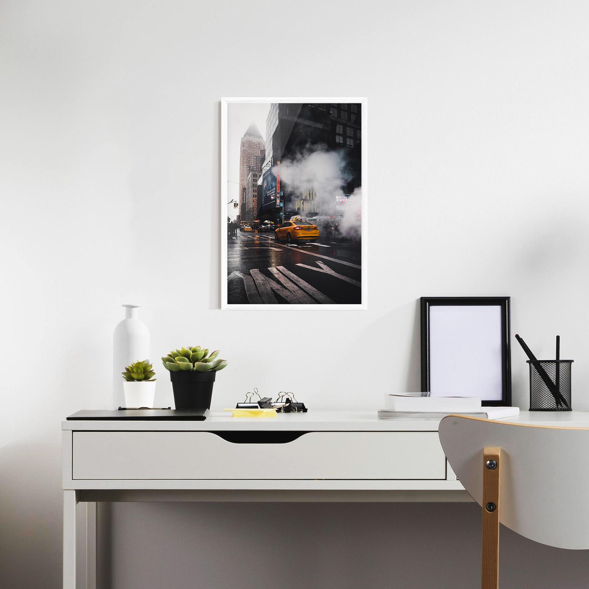 Plakat w Ramie Taxi Smoke City mockup 7