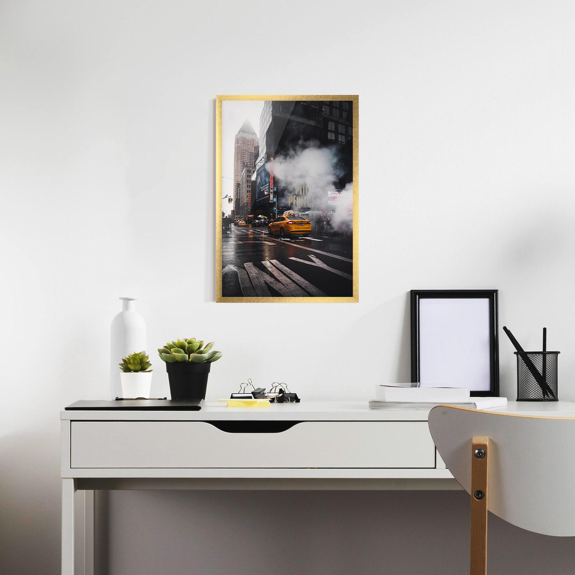 Plakat w Ramie Taxi Smoke City mockup 7