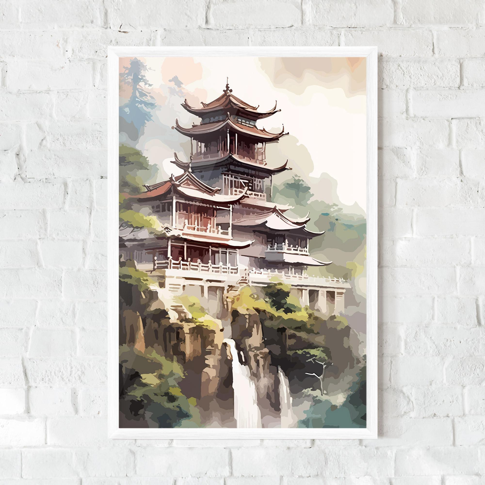 Plakat w Ramie Temple Painting mockup 0