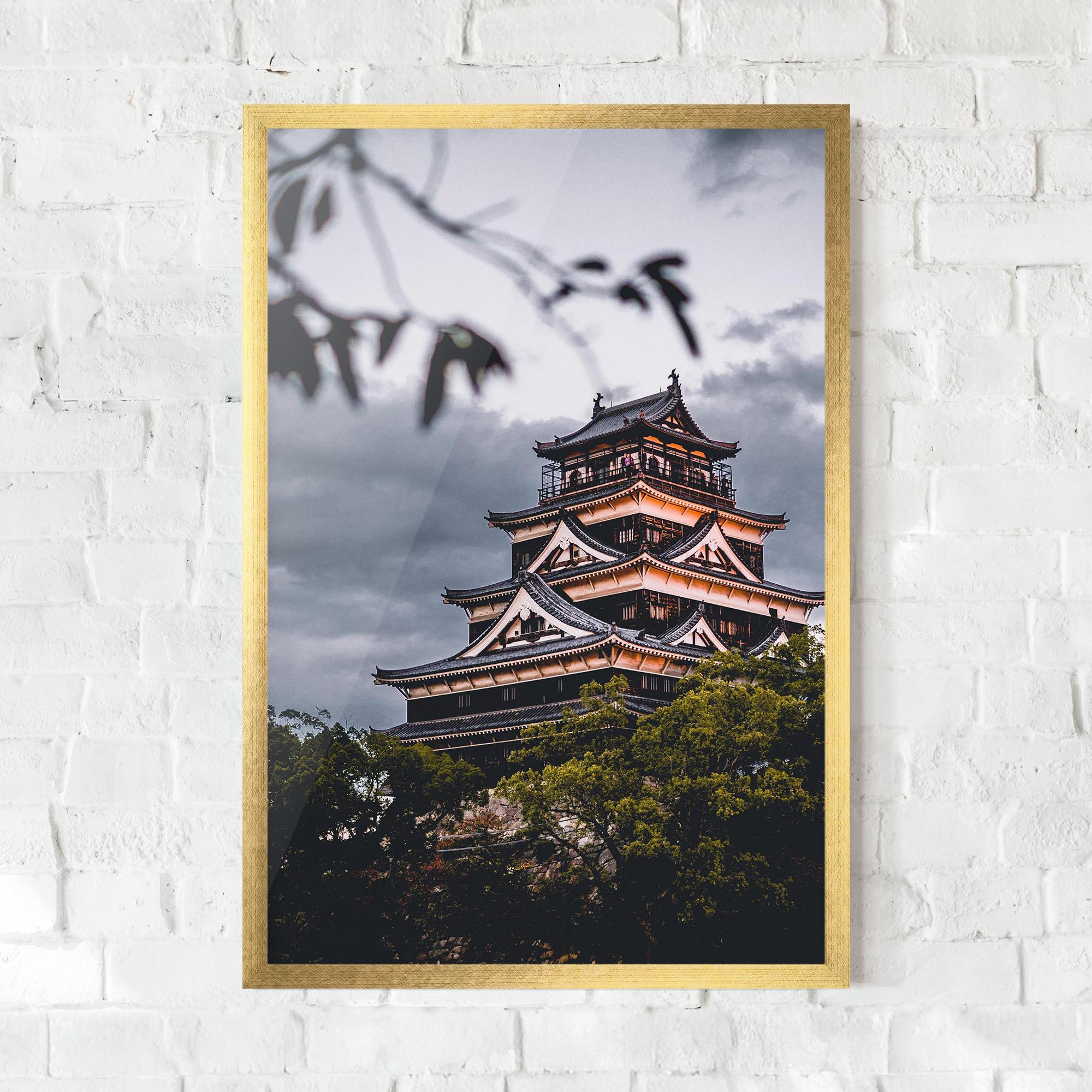 Plakat w Ramie Hiroshima Castle mockup 0