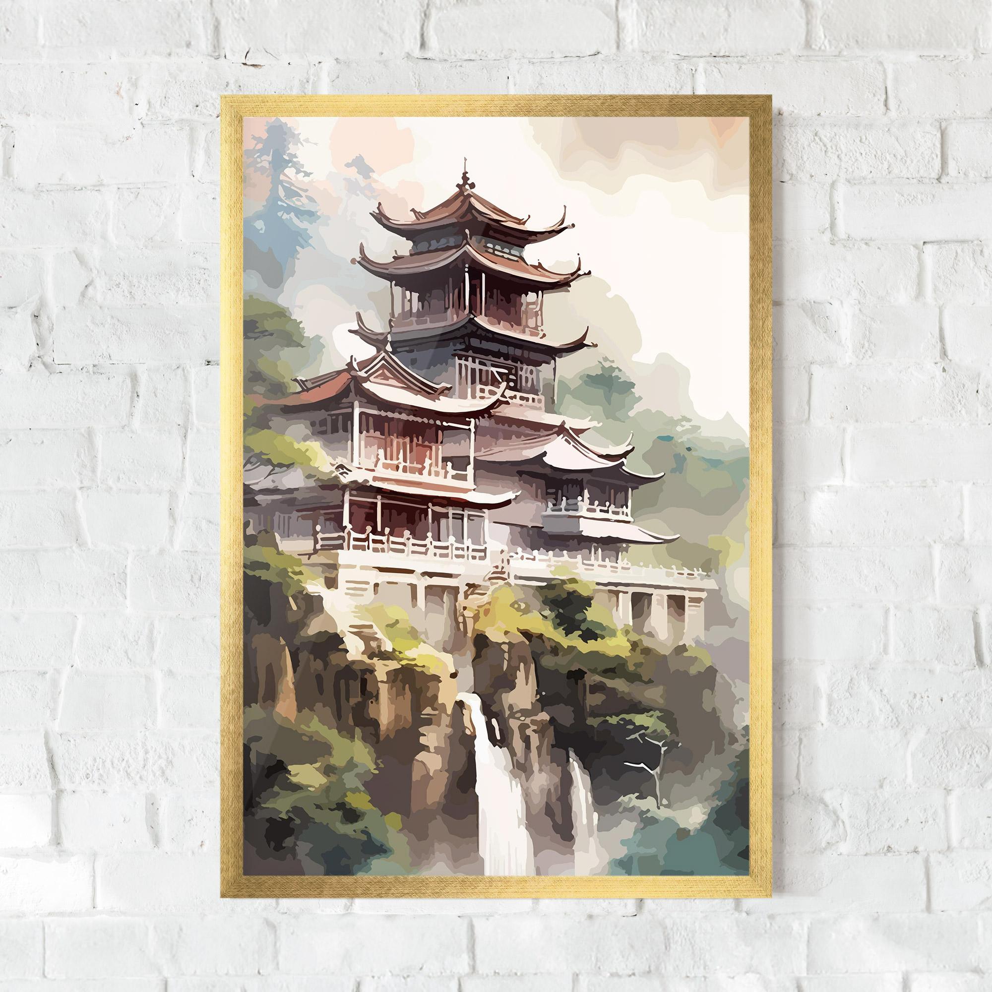 Plakat w Ramie Temple Painting mockup 0