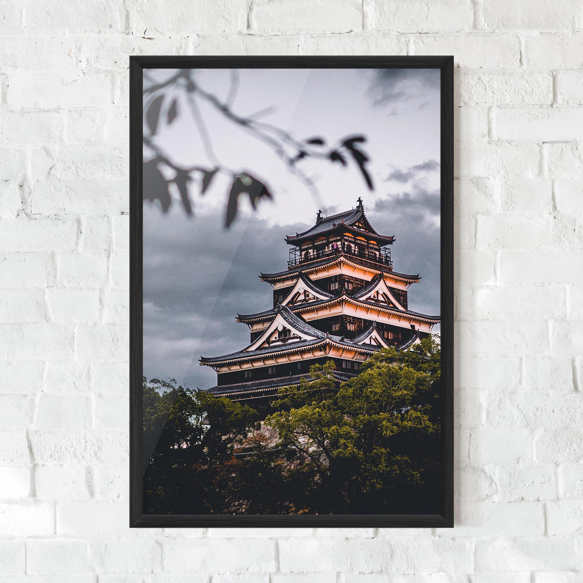 Plakat w Ramie Hiroshima Castle mockup 0