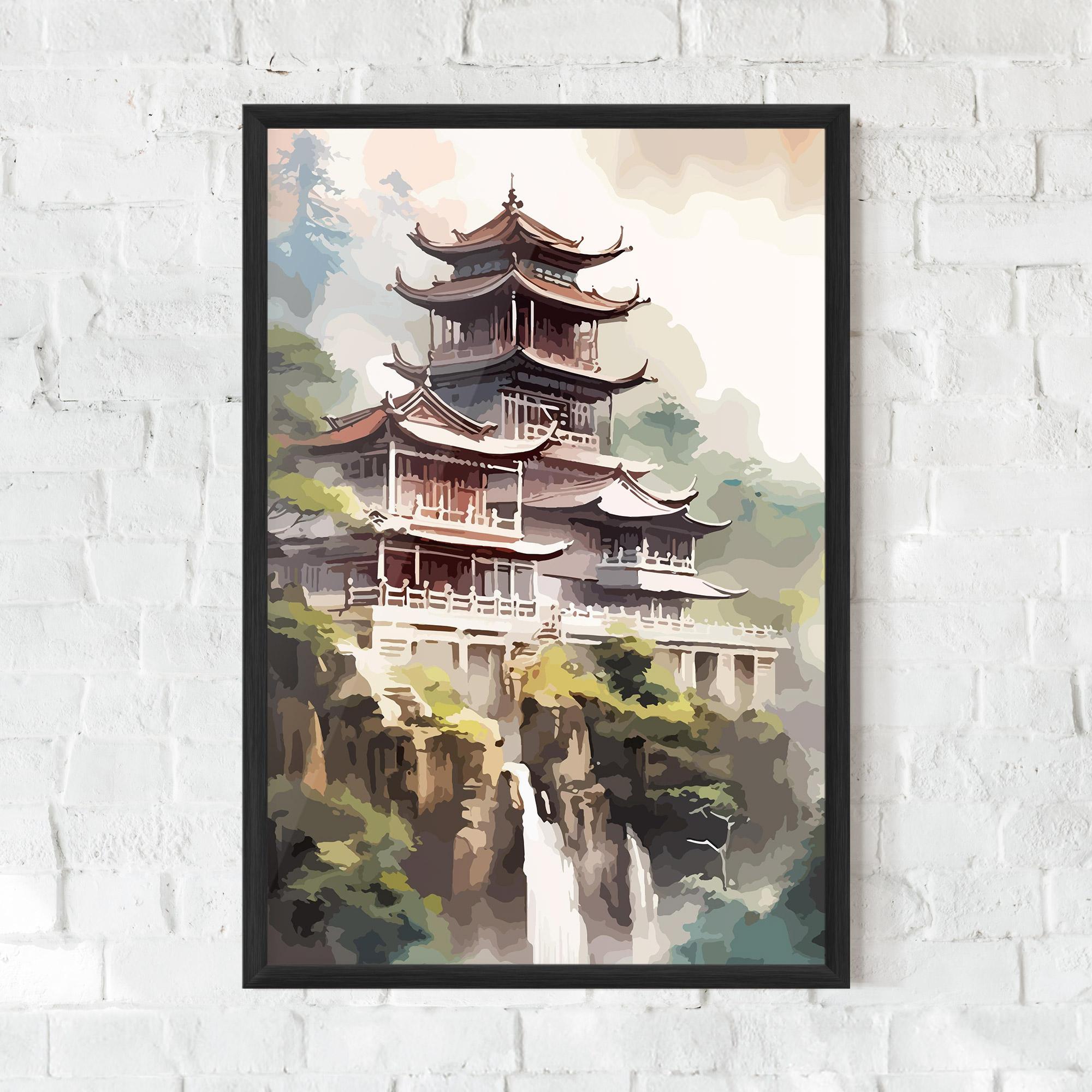 Plakat w Ramie Temple Painting mockup 0