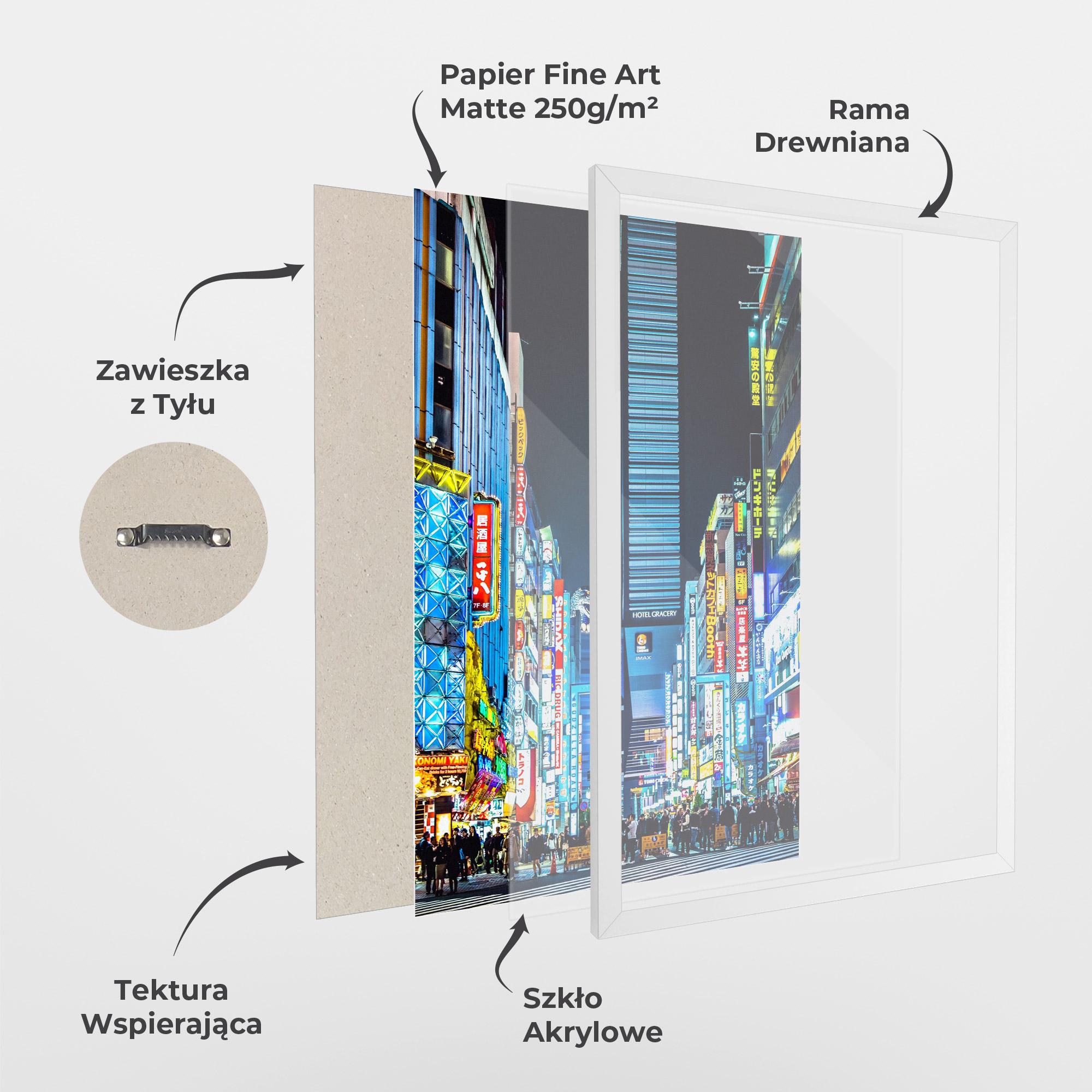 Plakat w Ramie Colorful City Lights mockup 1