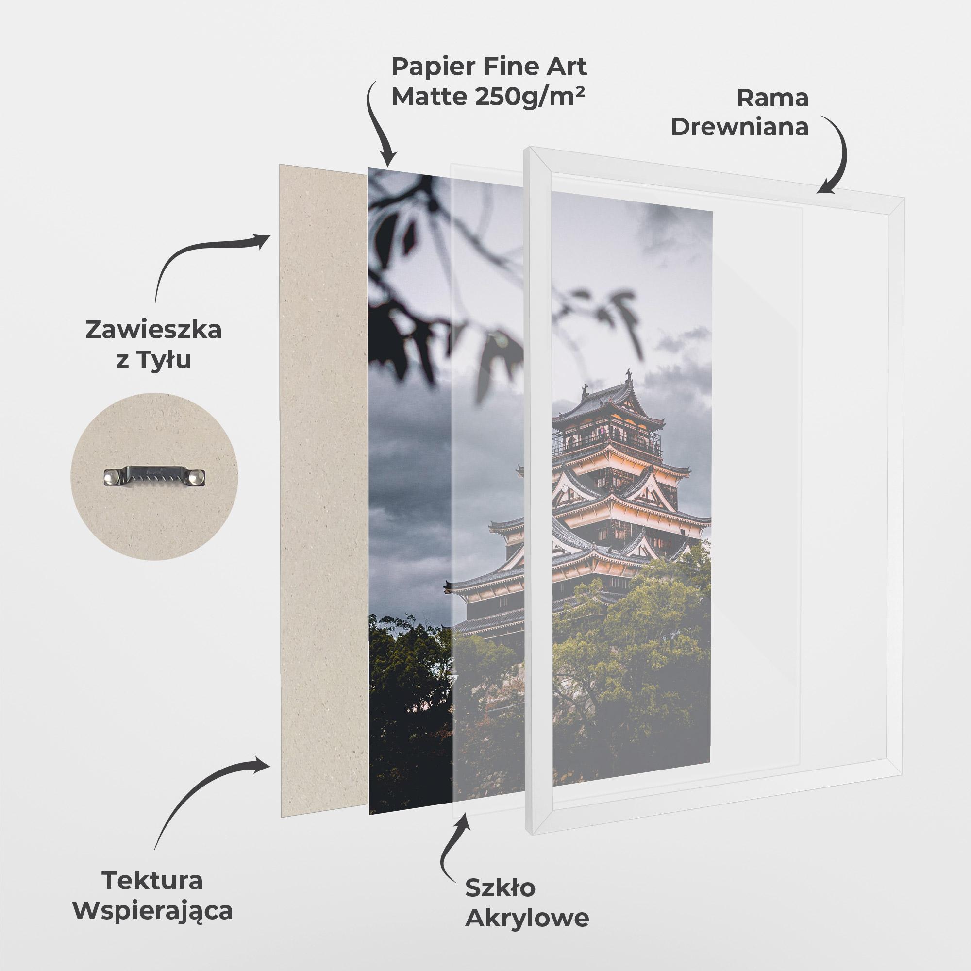 Plakat w Ramie Hiroshima Castle mockup 1