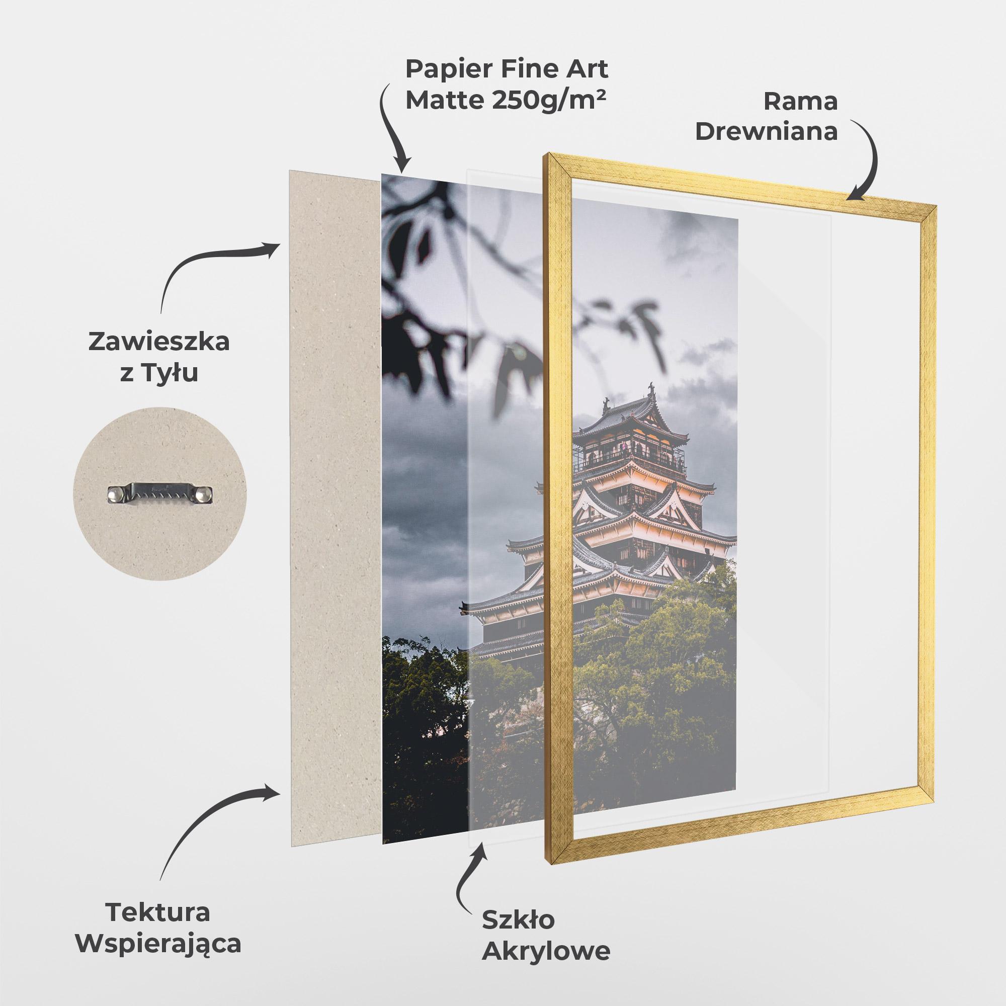 Plakat w Ramie Hiroshima Castle mockup 1