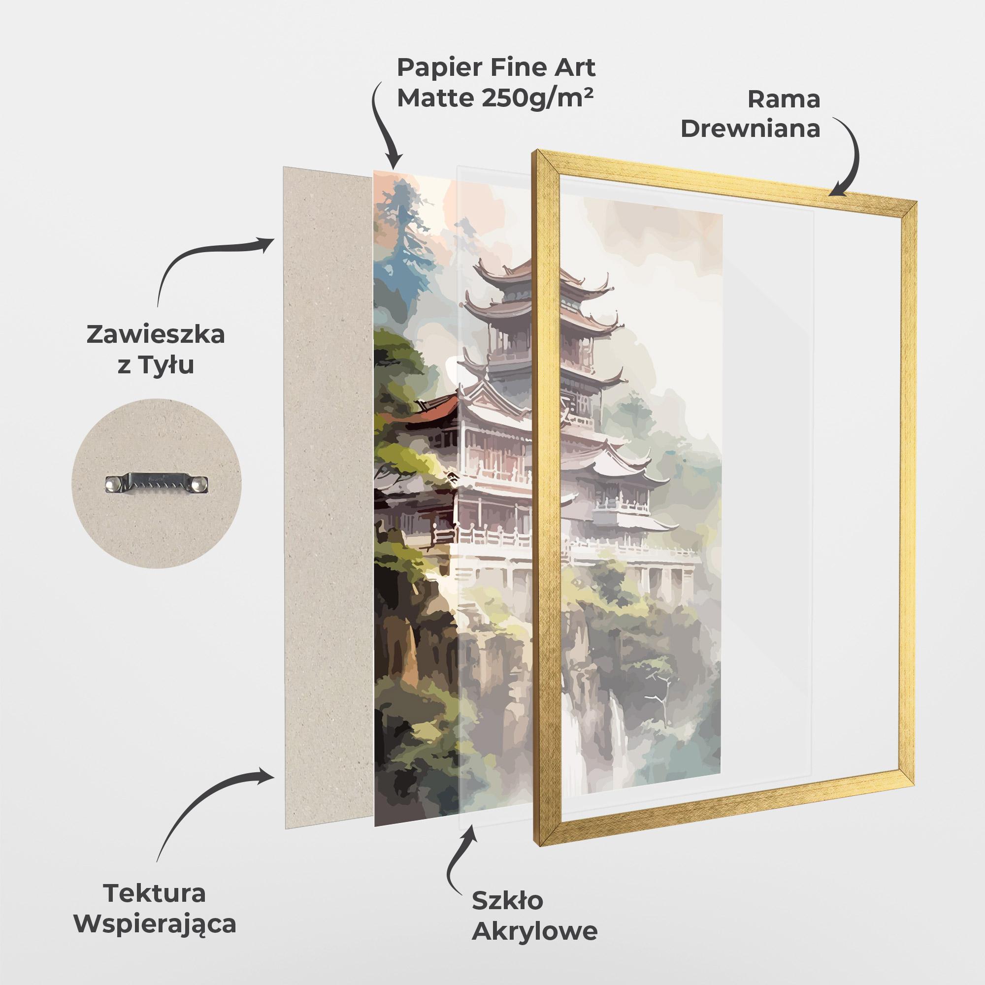 Plakat w Ramie Temple Painting mockup 1