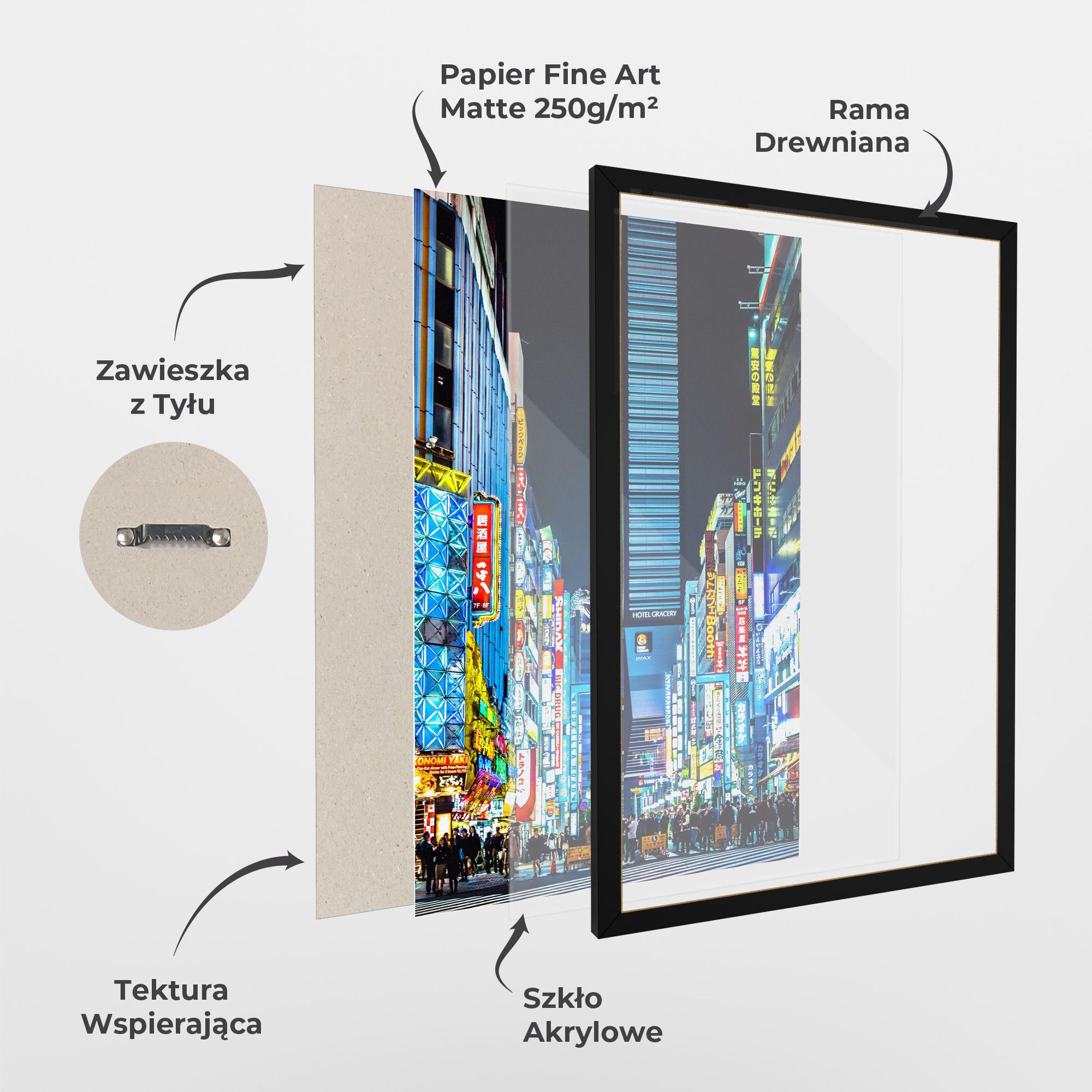 Plakat w Ramie Colorful City Lights mockup 1