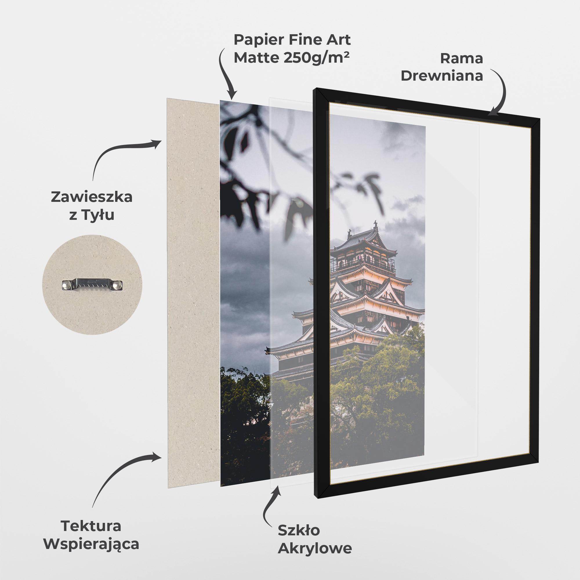 Plakat w Ramie Hiroshima Castle mockup 1