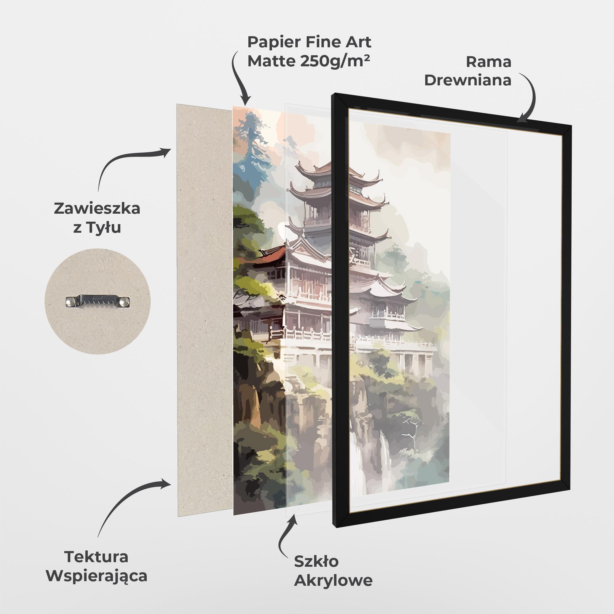Plakat w Ramie Temple Painting mockup 1