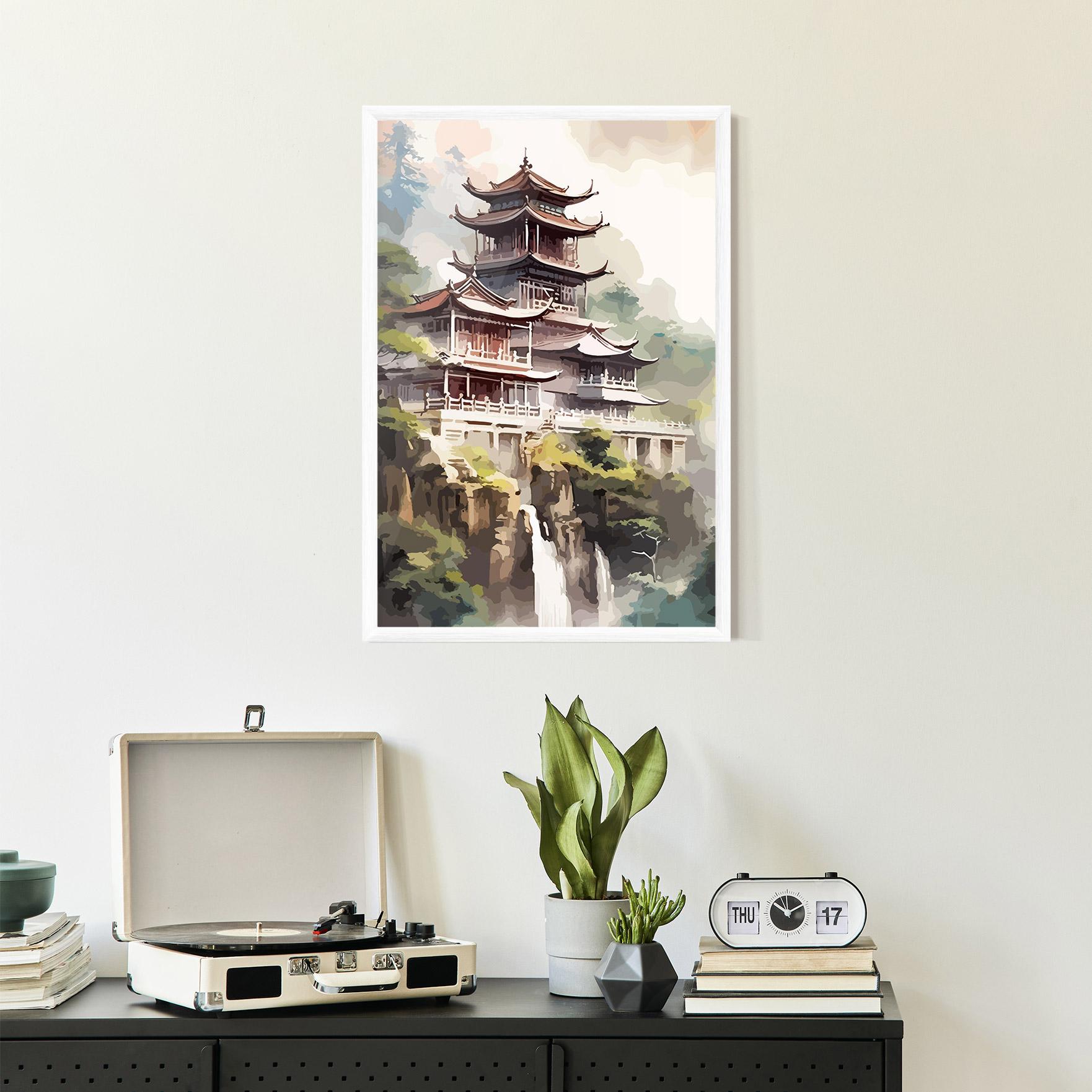 Plakat w Ramie Temple Painting mockup 2