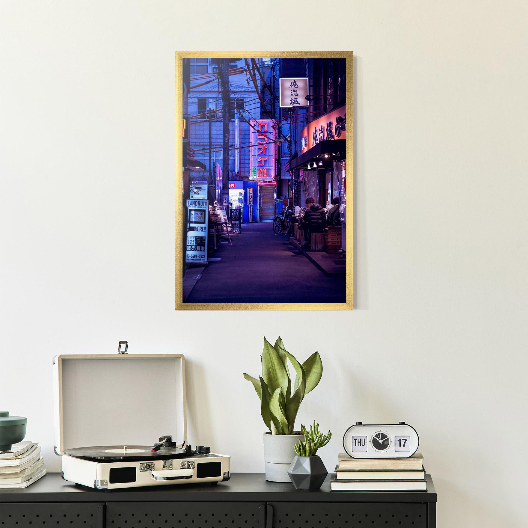 Plakat w Ramie Purple Blue Lights mockup 2