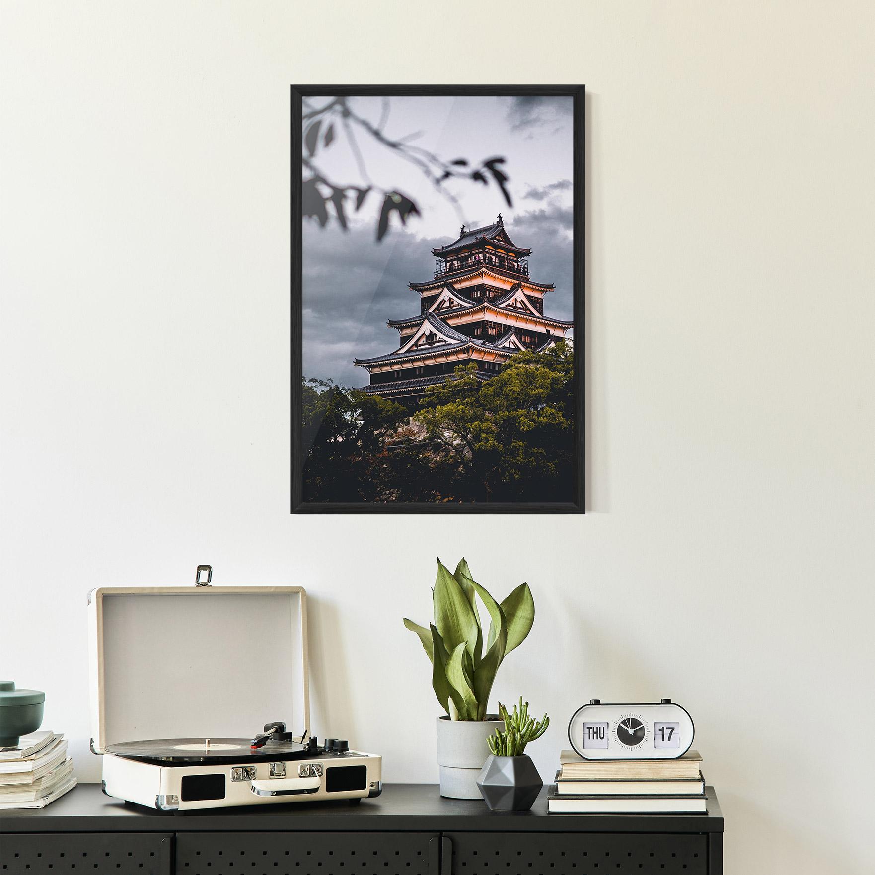 Plakat w Ramie Hiroshima Castle mockup 2