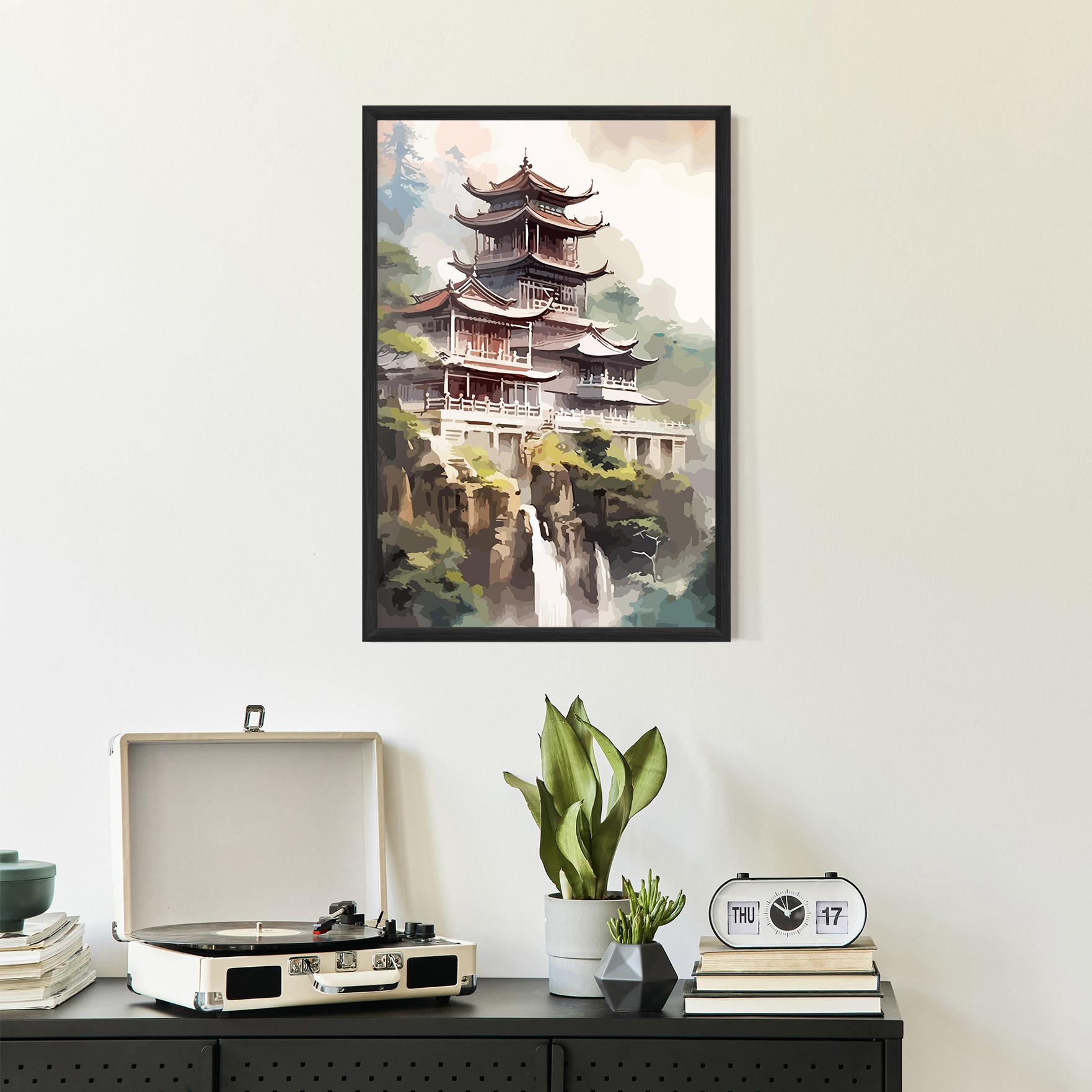 Plakat w Ramie Temple Painting mockup 2