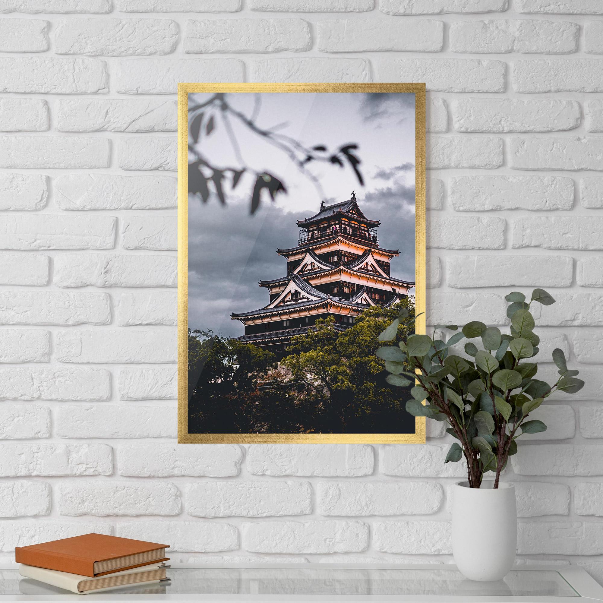 Plakat w Ramie Hiroshima Castle mockup 5