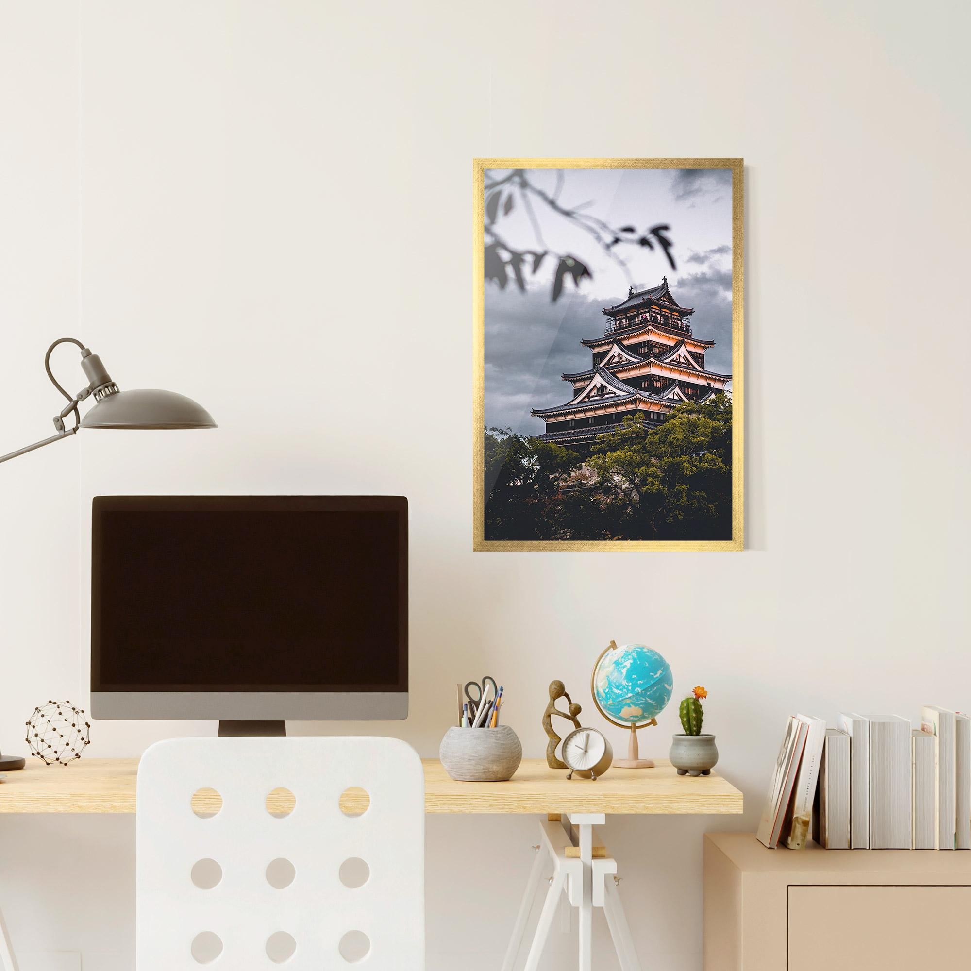 Plakat w Ramie Hiroshima Castle mockup 6