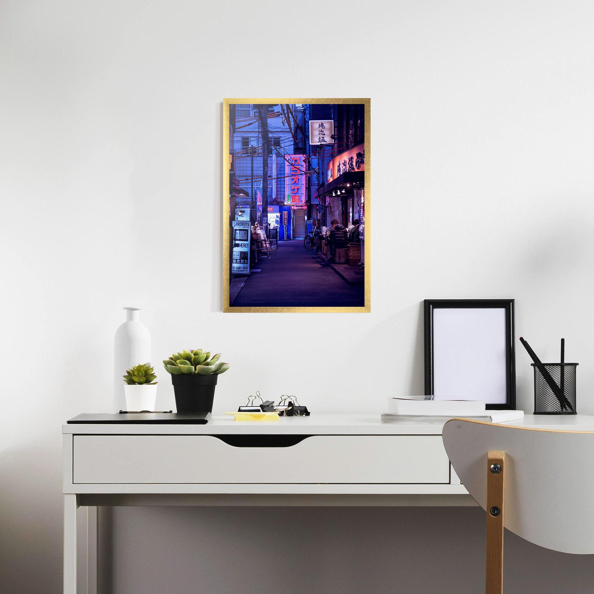 Plakat w Ramie Purple Blue Lights mockup 7