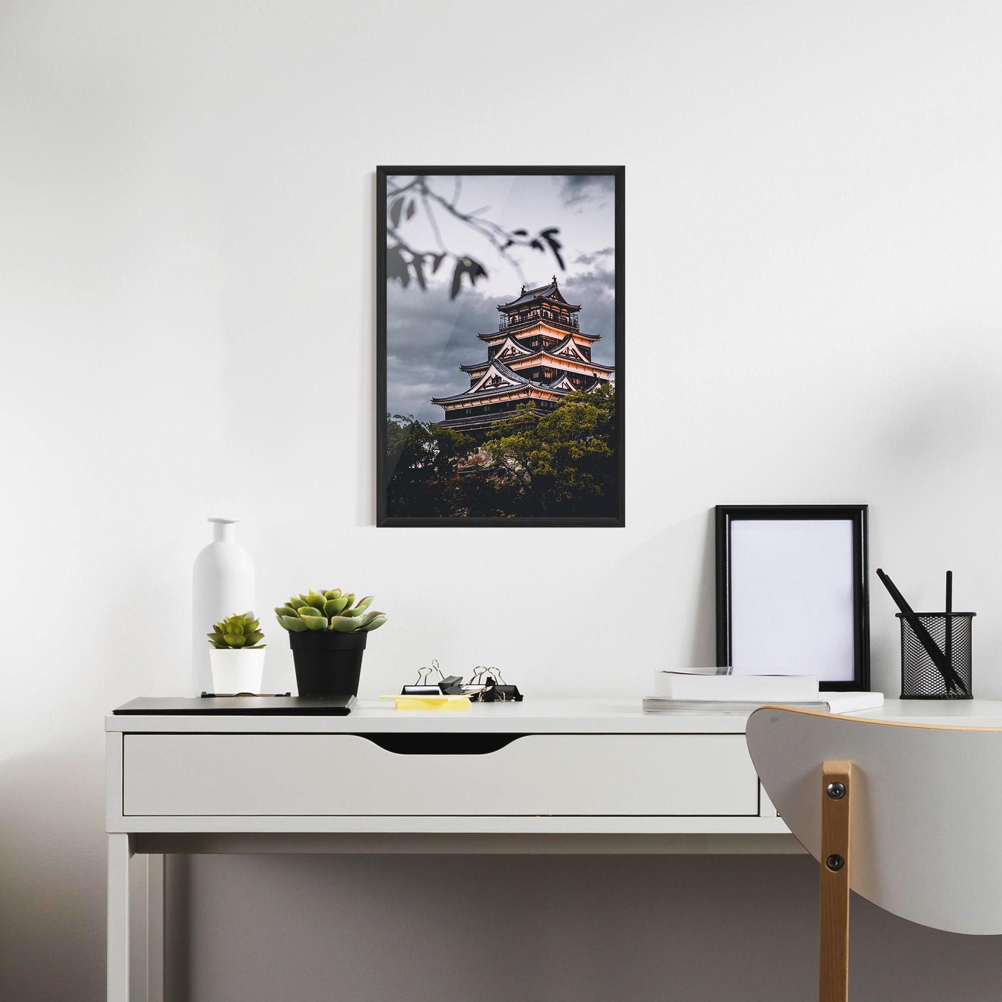 Plakat w Ramie Hiroshima Castle mockup 7