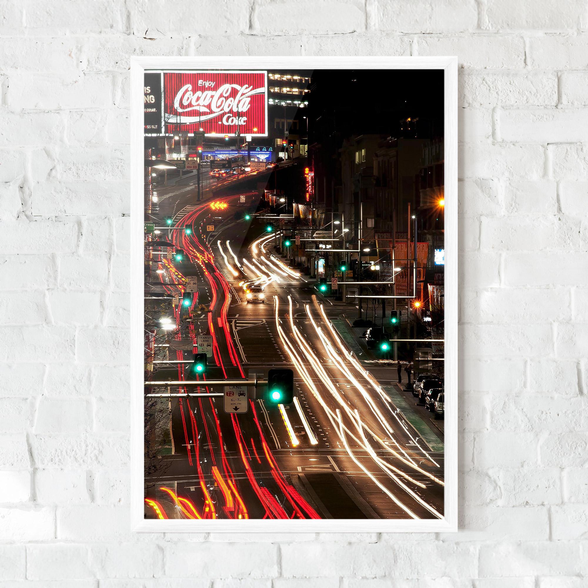 Plakat w Ramie Car Light Road mockup 0