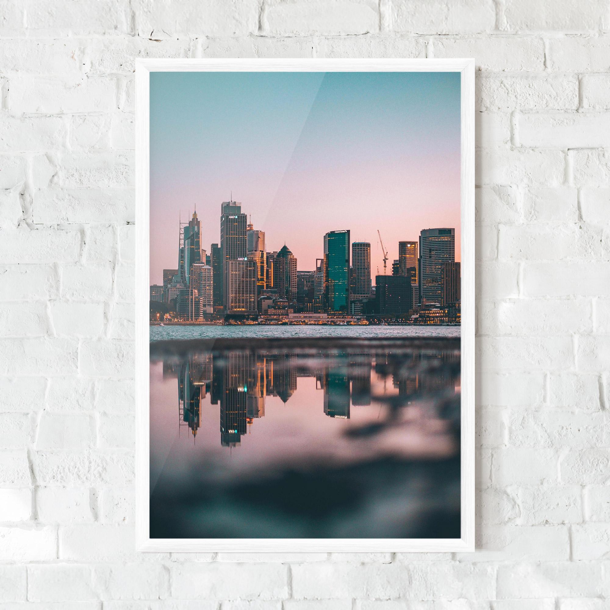 Plakat w Ramie Reflection Skyline mockup 0