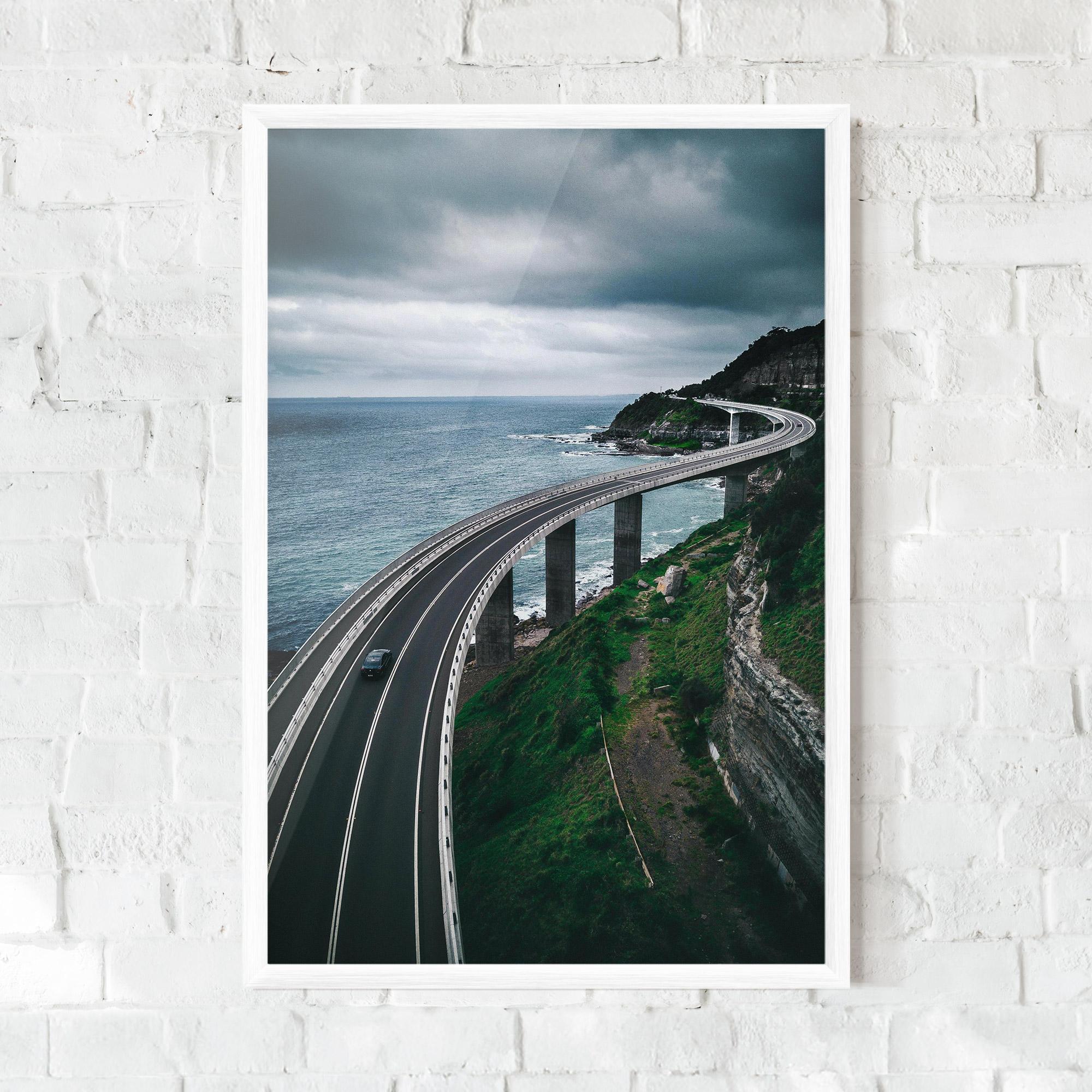 Plakat w Ramie Road Cloudy Day mockup 0