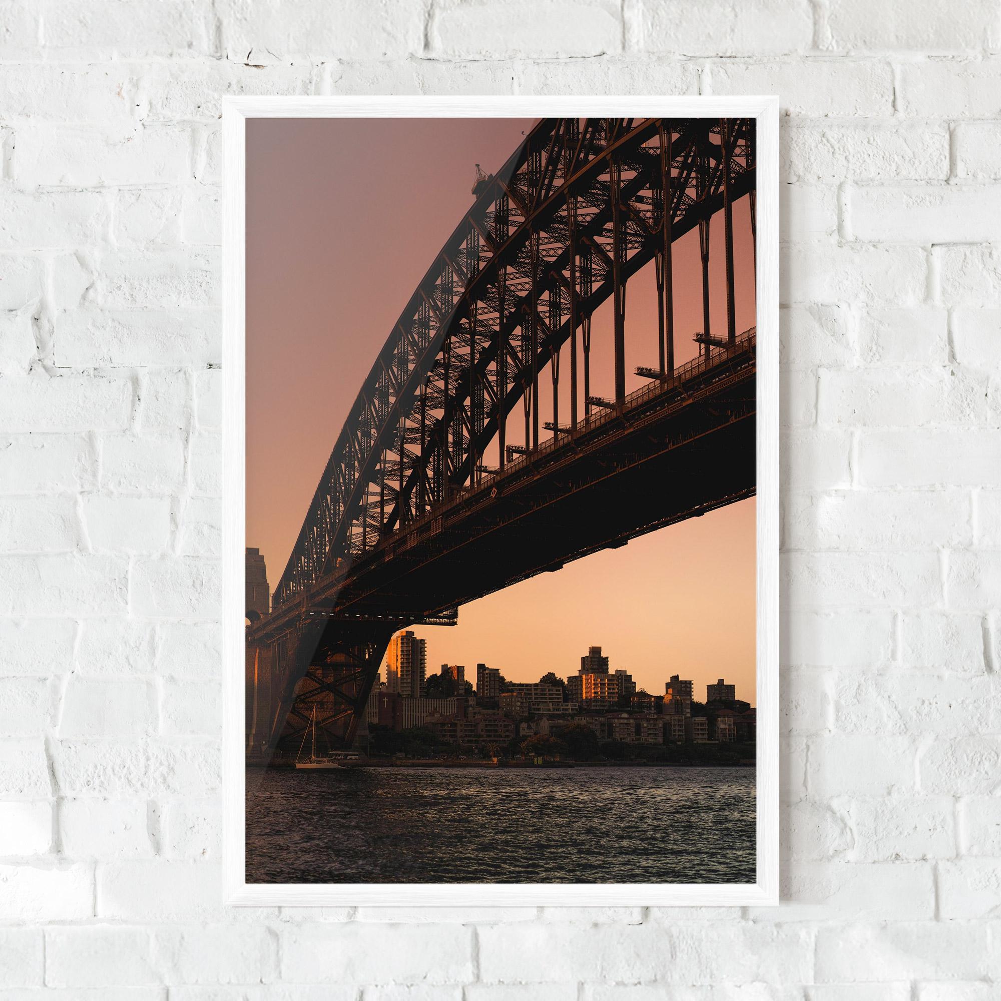Plakat w Ramie Sunset Harbour Bridge mockup 0