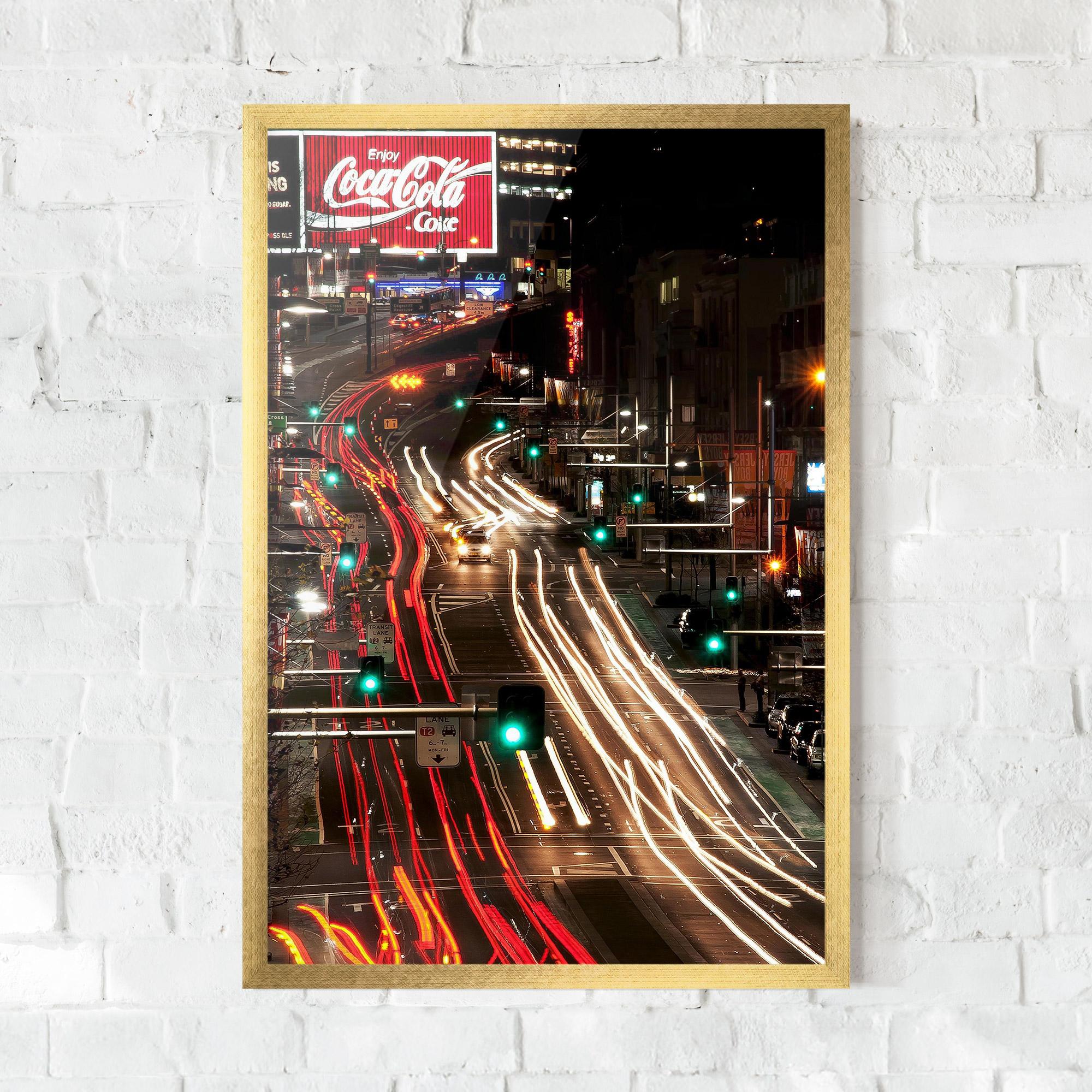 Plakat w Ramie Car Light Road mockup 0