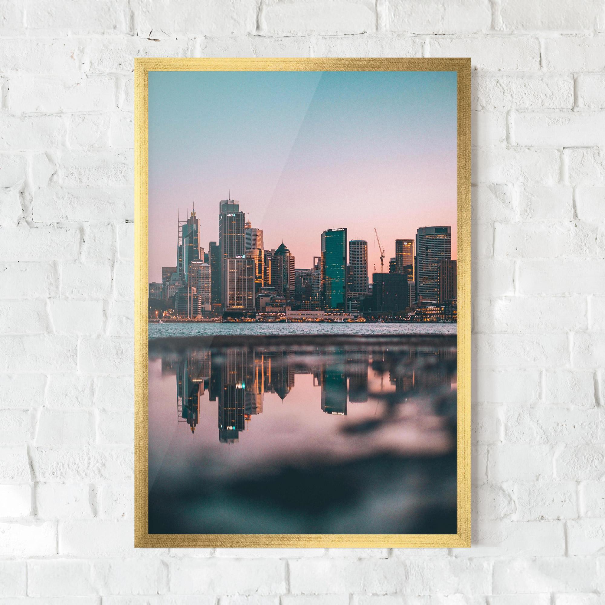 Plakat w Ramie Reflection Skyline mockup 0