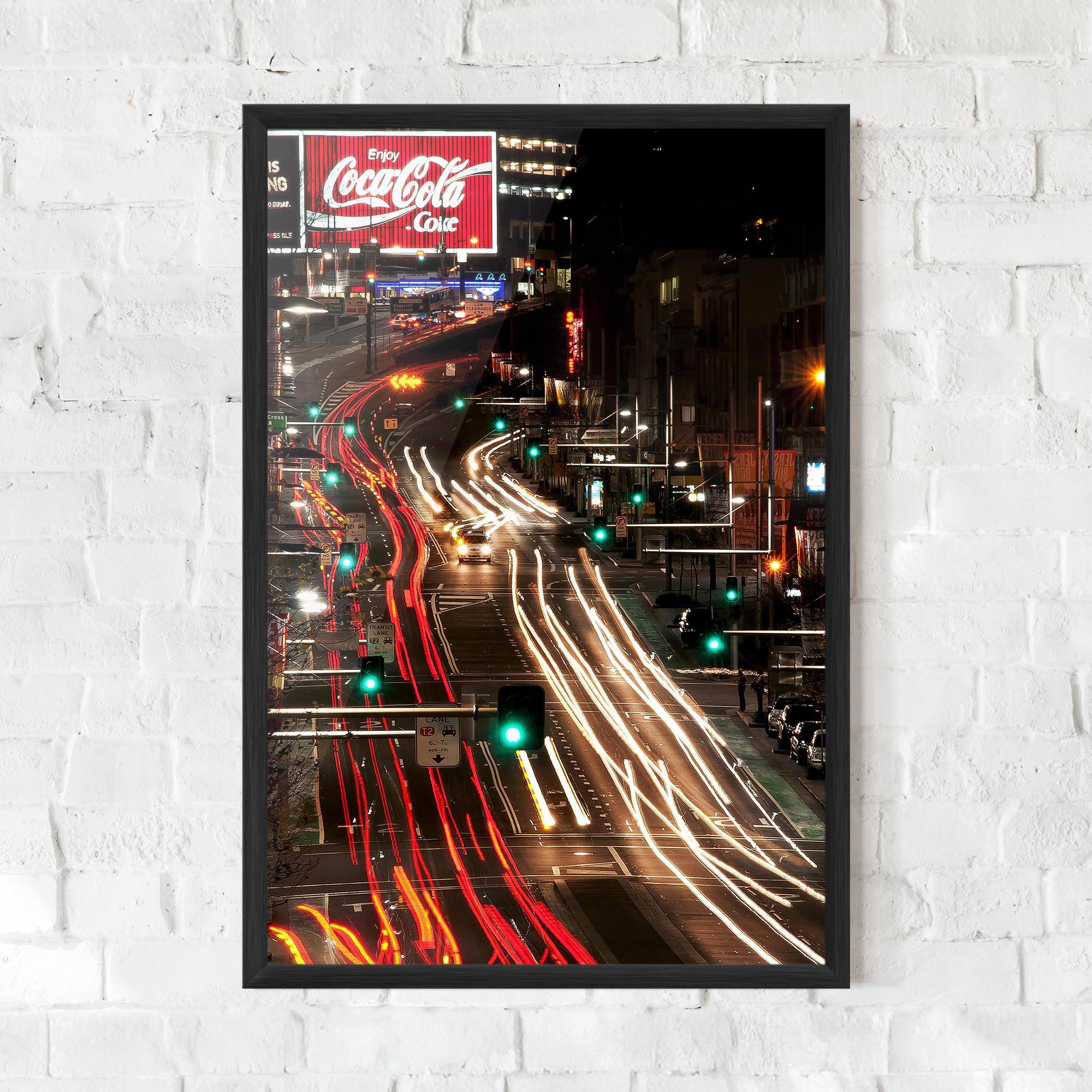 Plakat w Ramie Car Light Road mockup 0