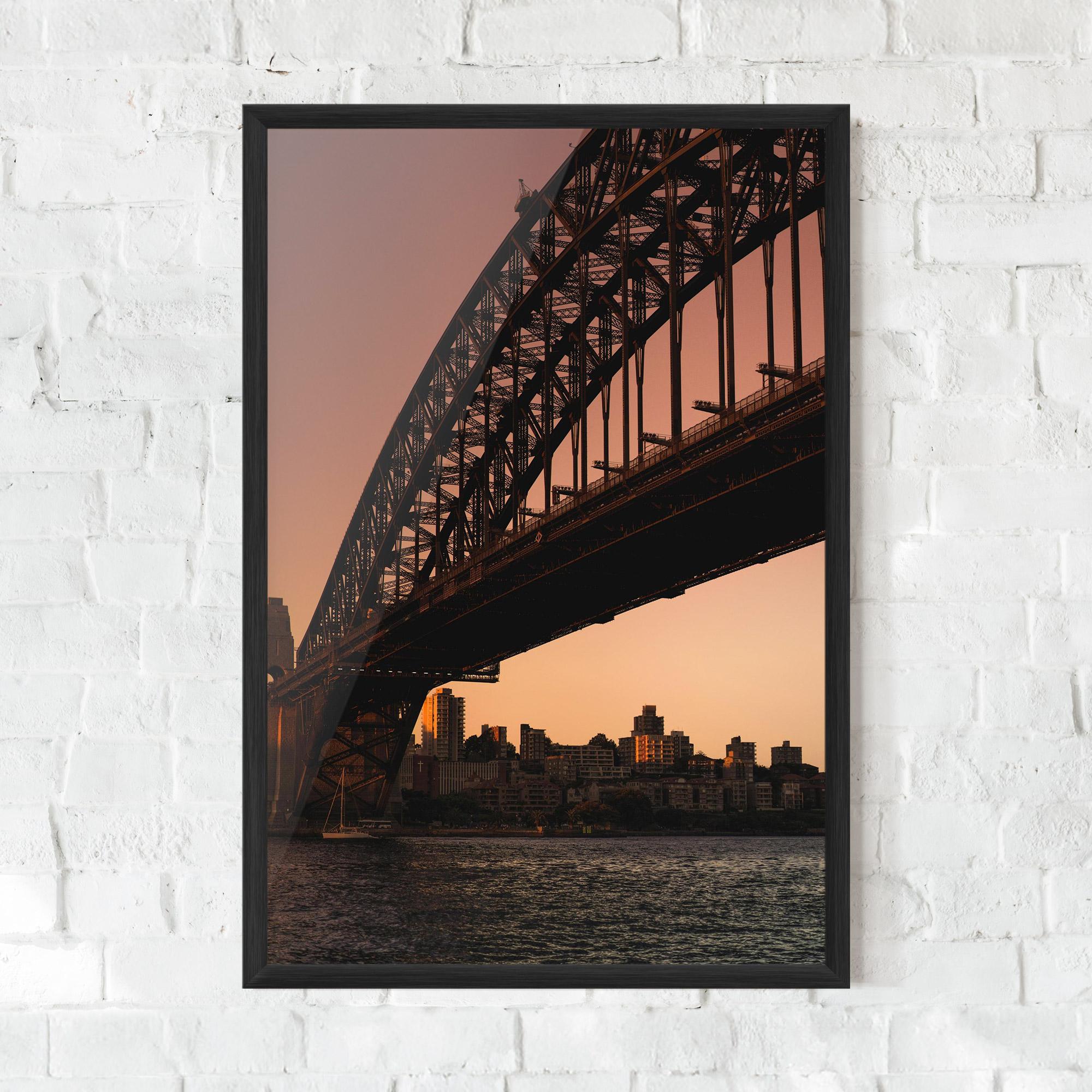 Plakat w Ramie Sunset Harbour Bridge mockup 0