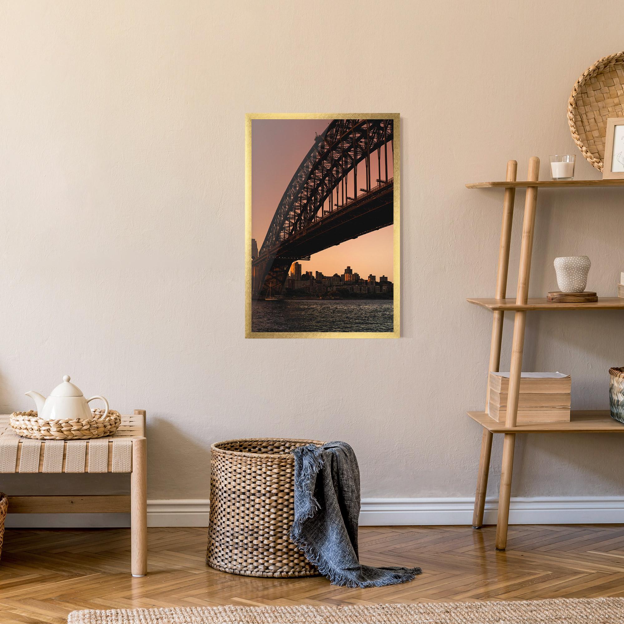 Plakat w Ramie Sunset Harbour Bridge mockup 9
