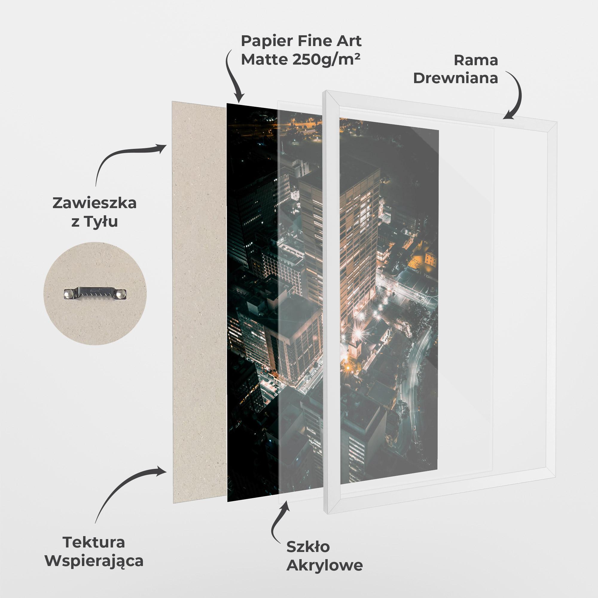 Plakat w Ramie Cream Building Night mockup 1