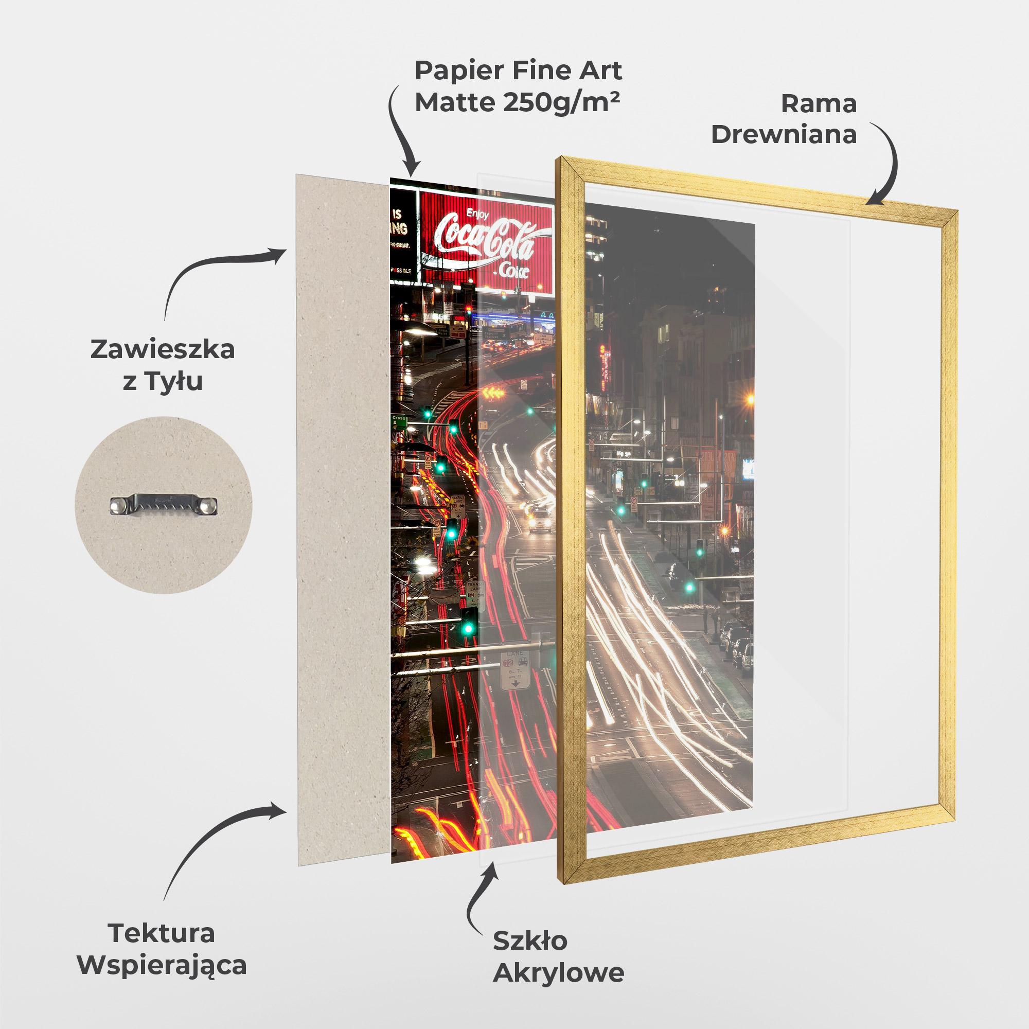 Plakat w Ramie Car Light Road mockup 1