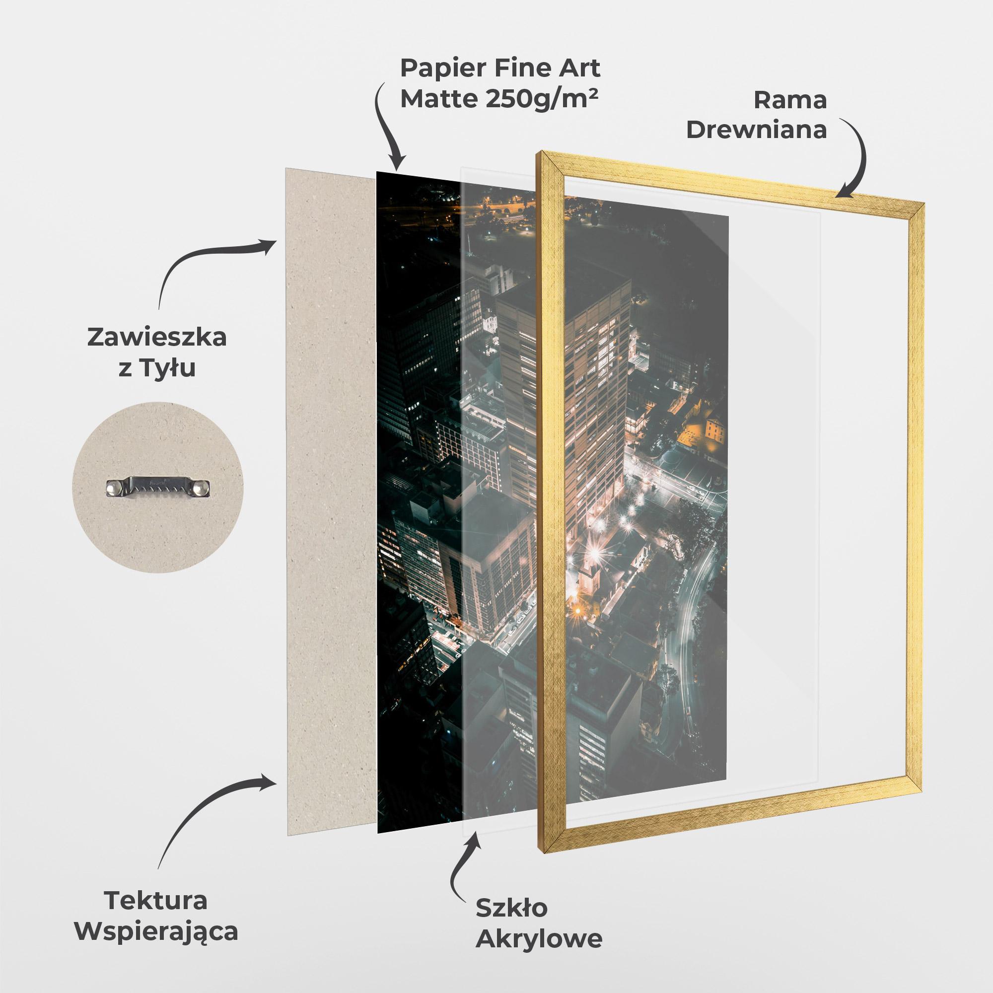 Plakat w Ramie Cream Building Night mockup 1