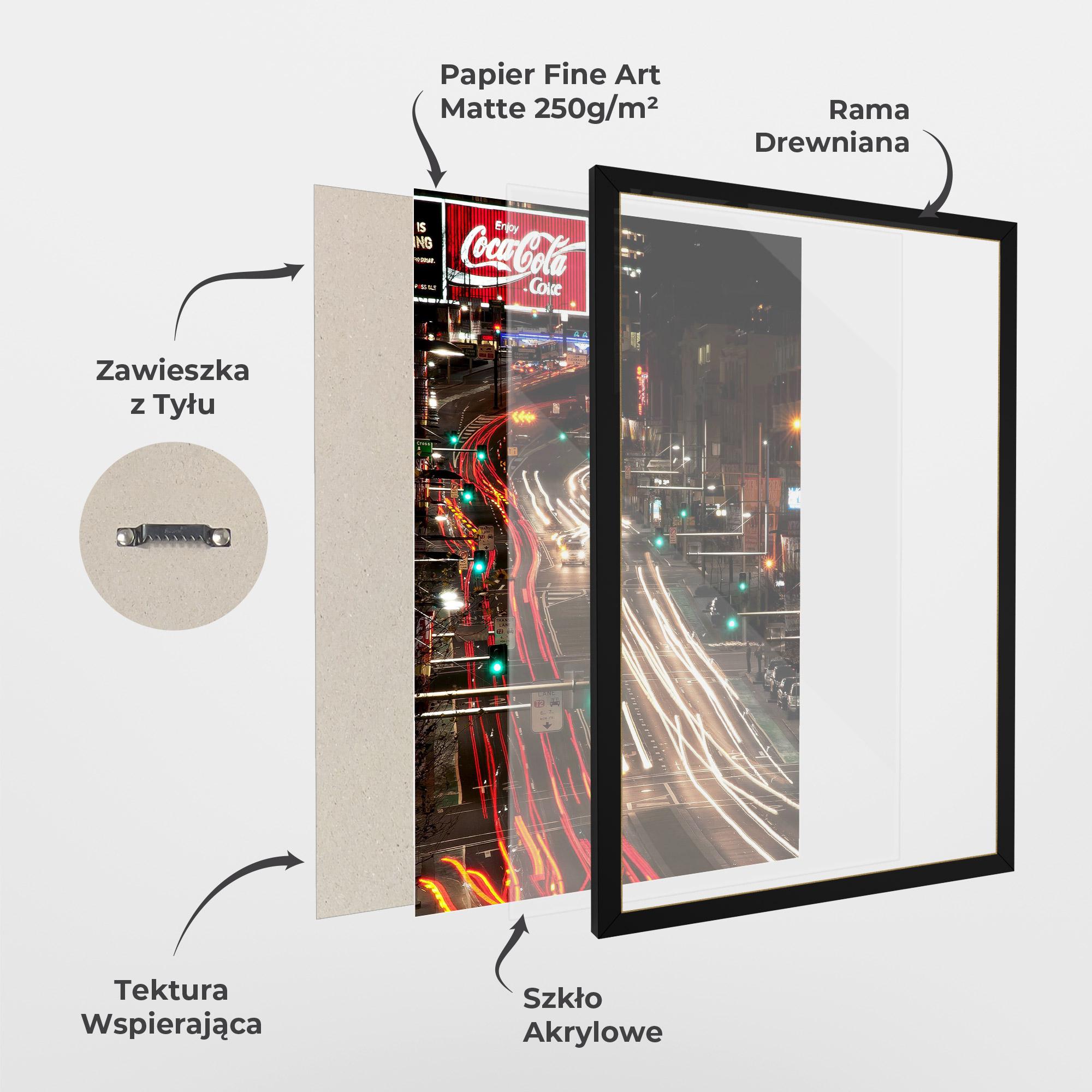 Plakat w Ramie Car Light Road mockup 1