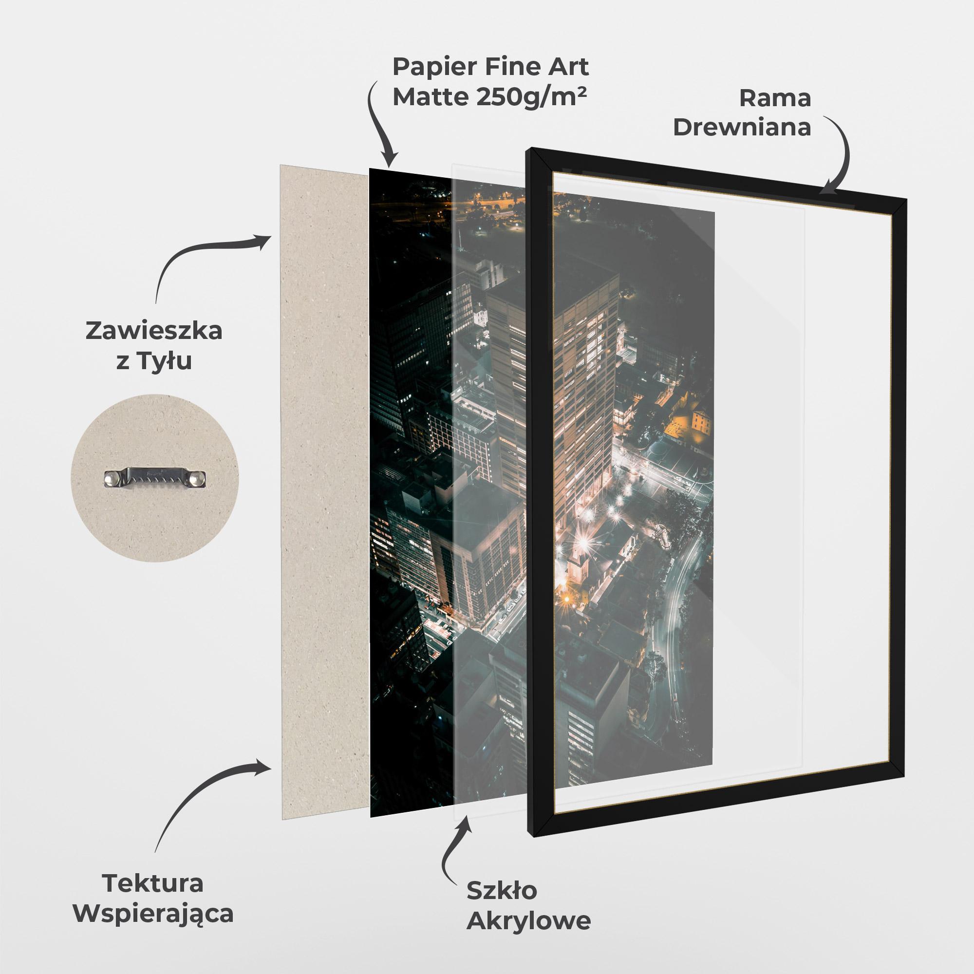 Plakat w Ramie Cream Building Night mockup 1