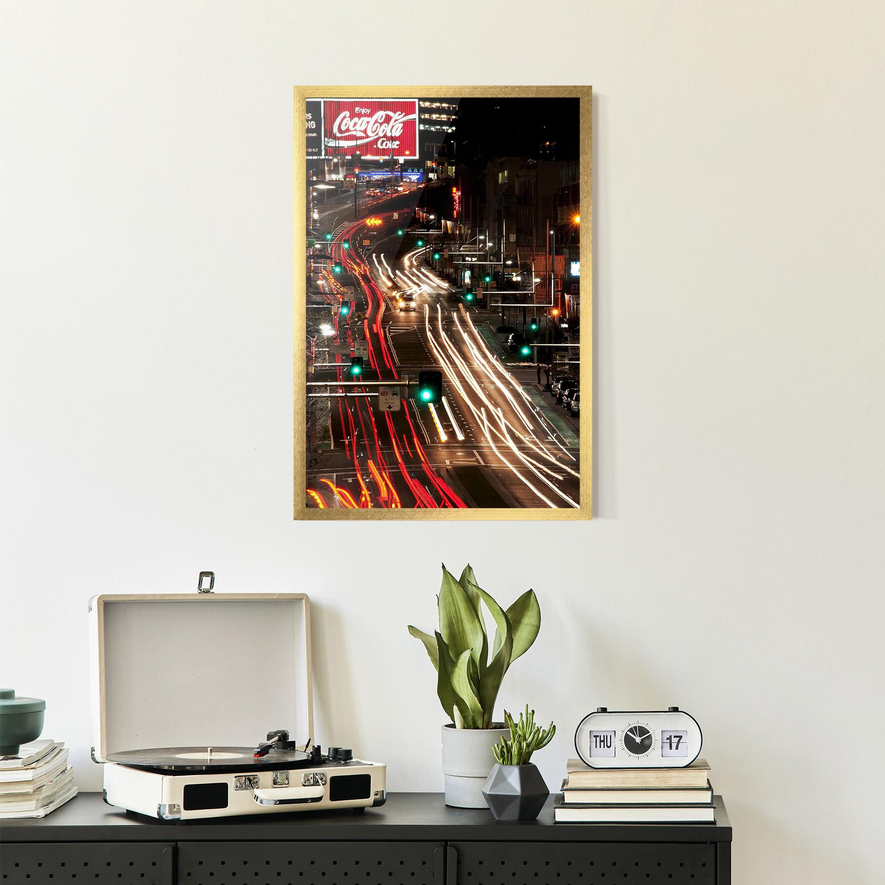 Plakat w Ramie Car Light Road mockup 2