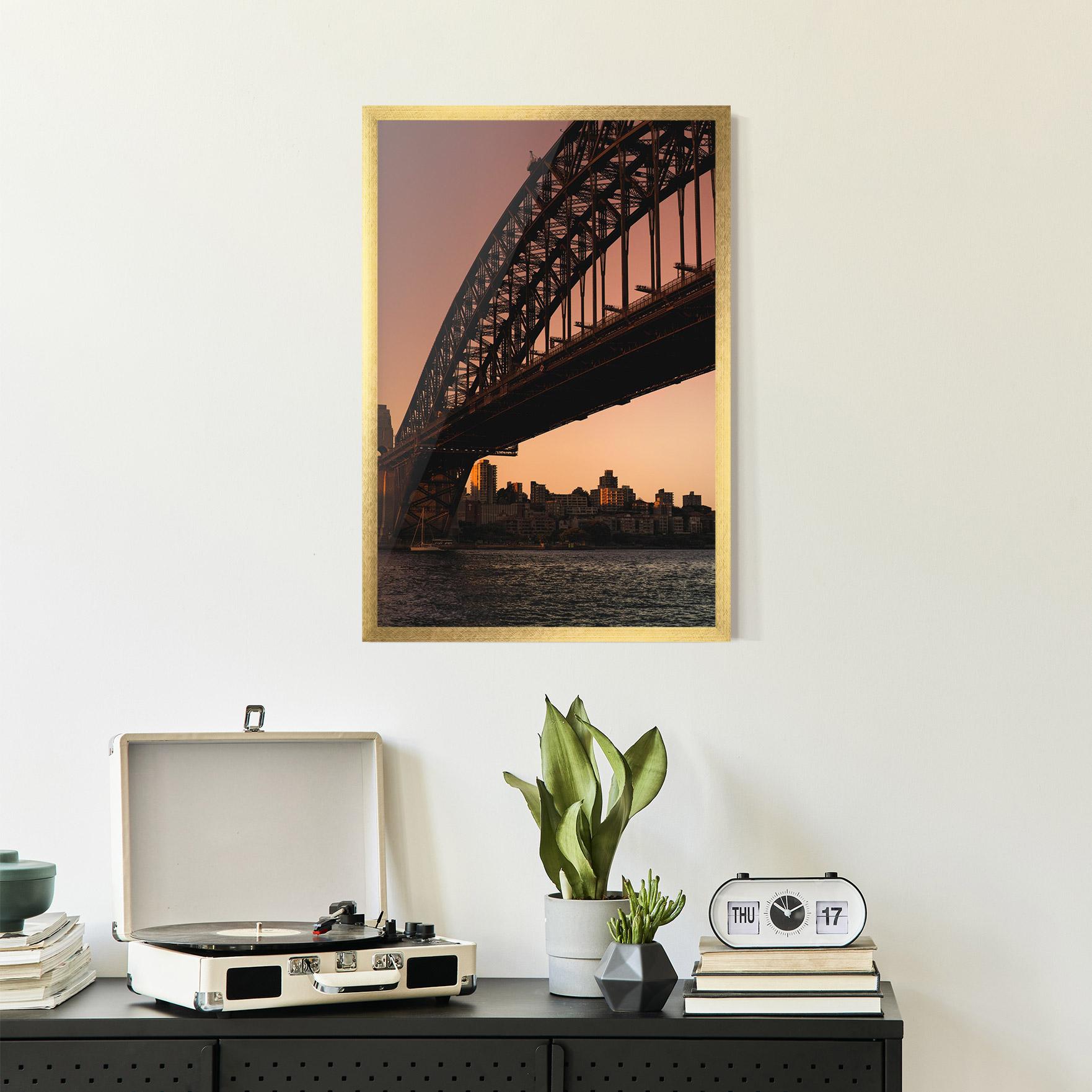 Plakat w Ramie Sunset Harbour Bridge mockup 2