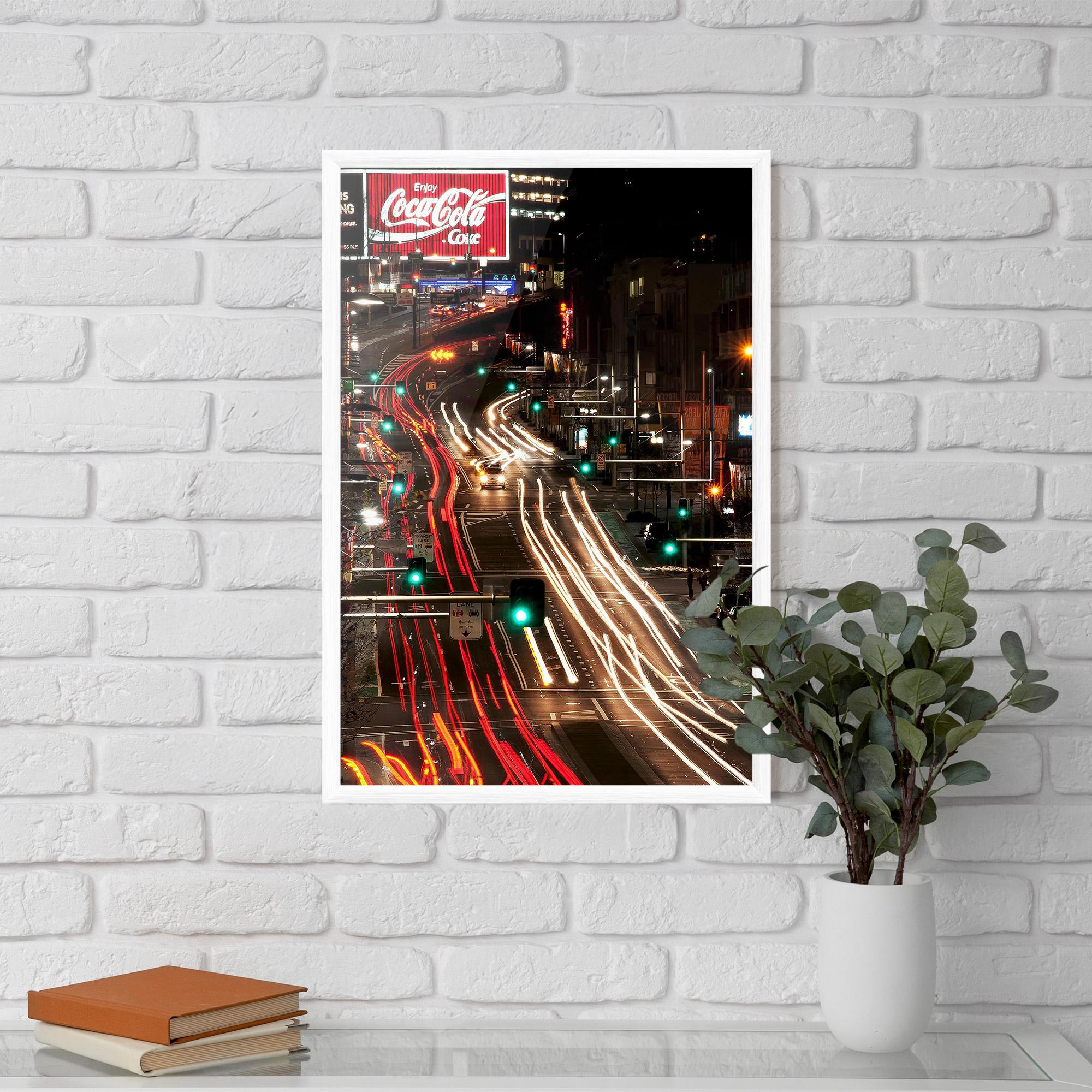 Plakat w Ramie Car Light Road mockup 5