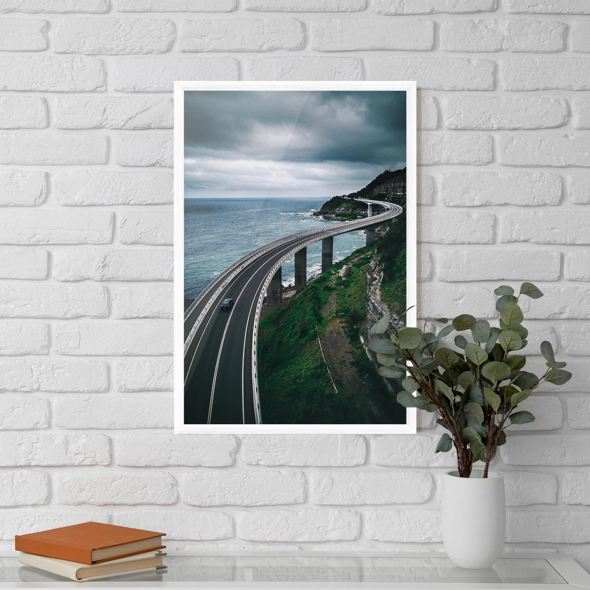 Plakat w Ramie Road Cloudy Day mockup 5