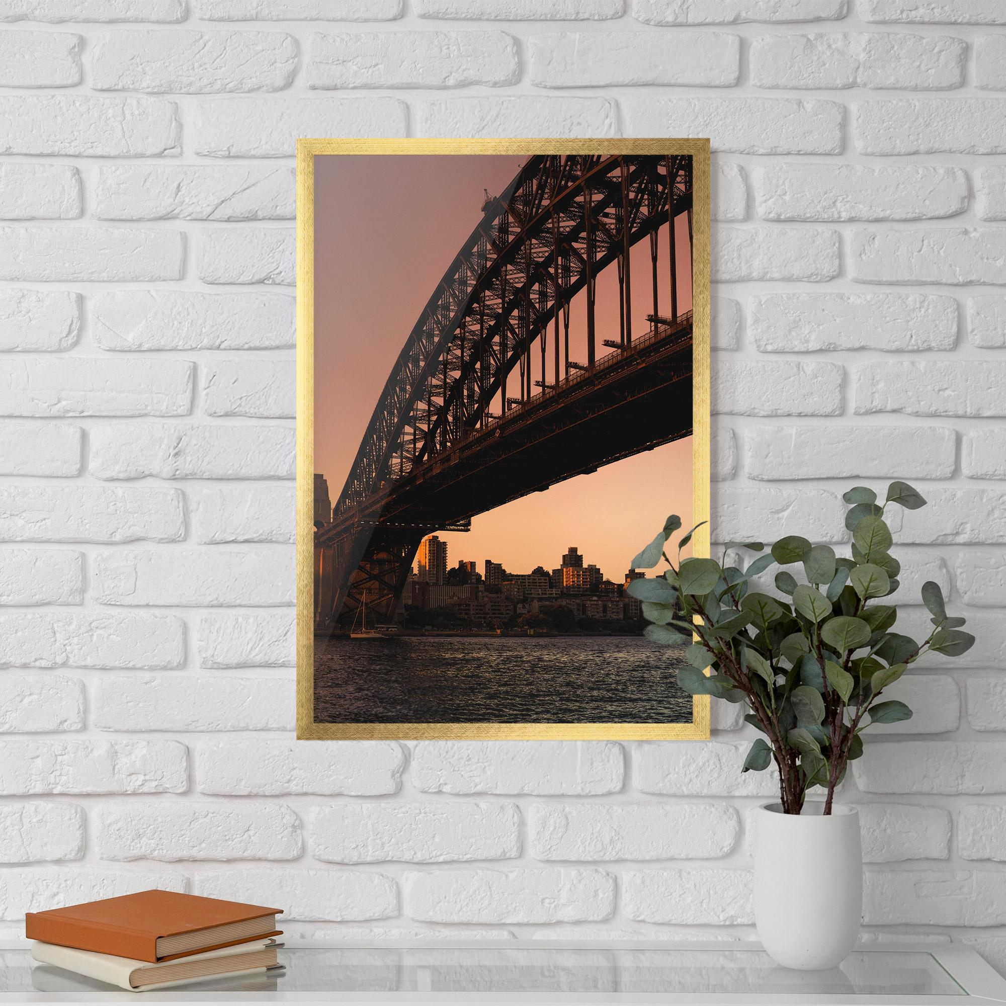 Plakat w Ramie Sunset Harbour Bridge mockup 5