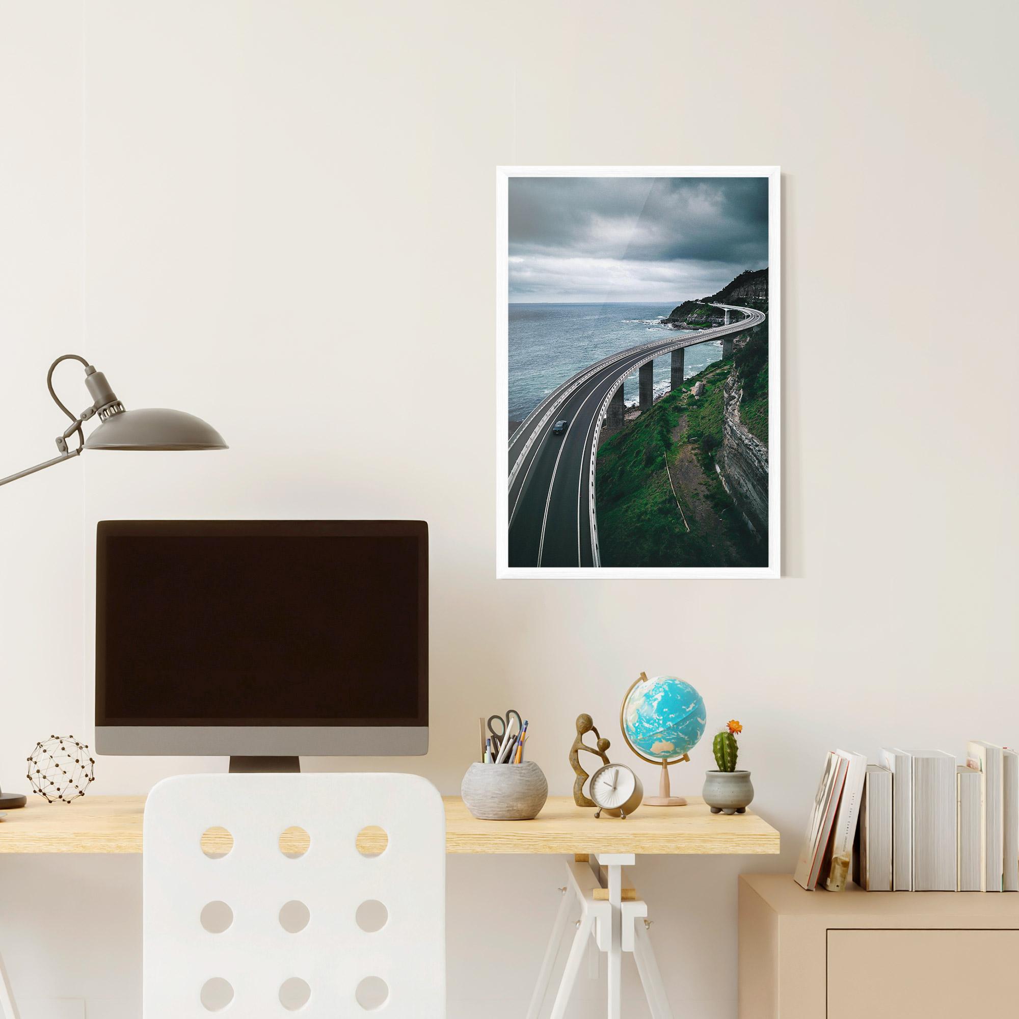 Plakat w Ramie Road Cloudy Day mockup 6