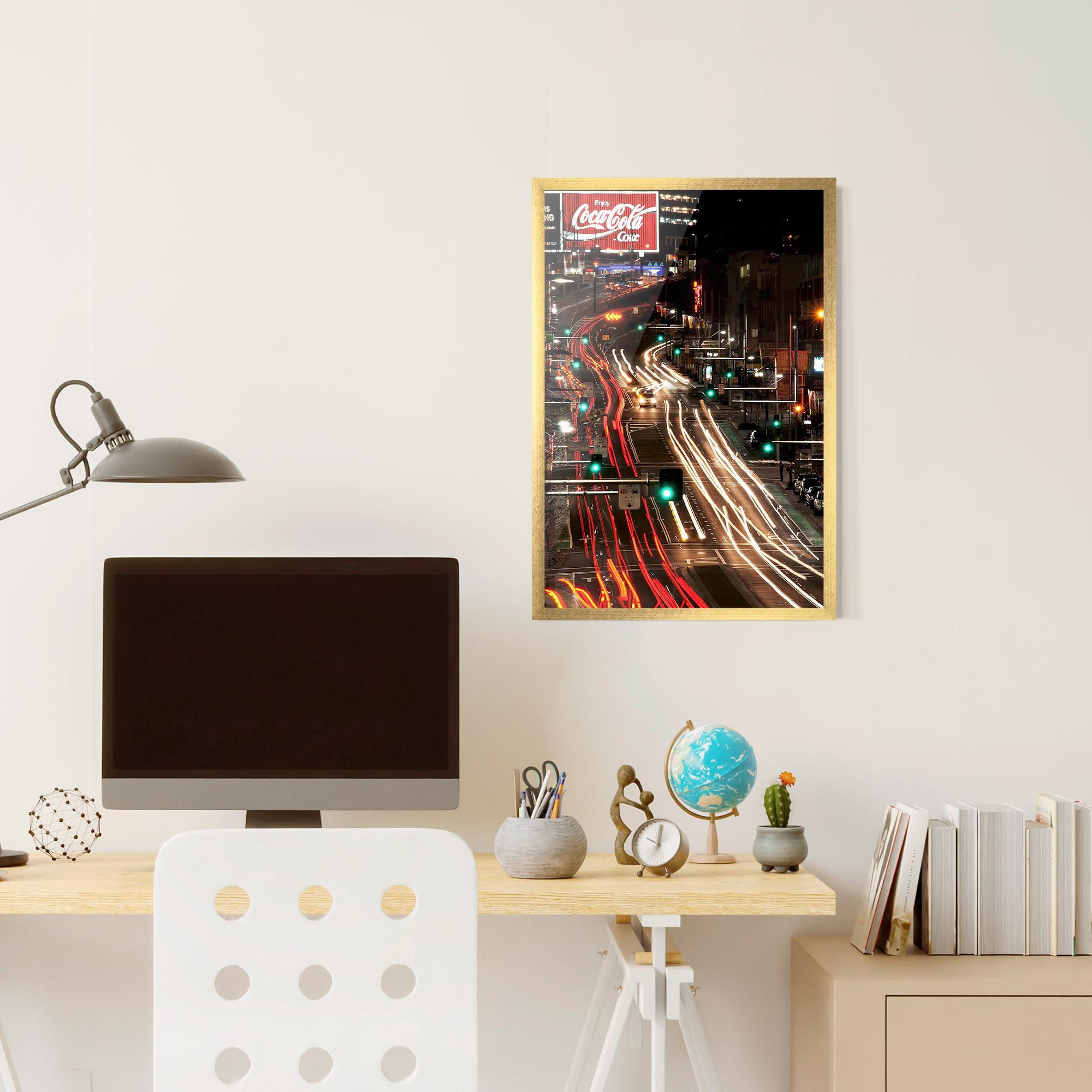 Plakat w Ramie Car Light Road mockup 6