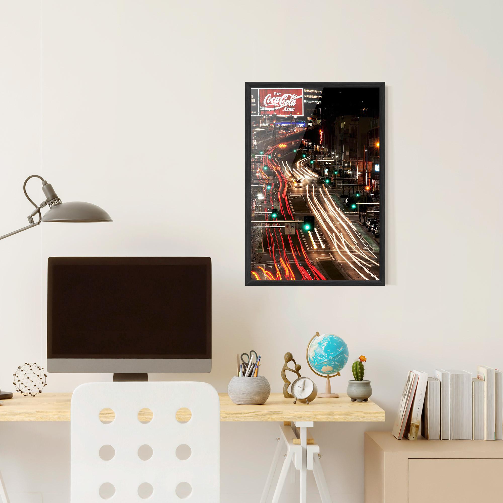 Plakat w Ramie Car Light Road mockup 6