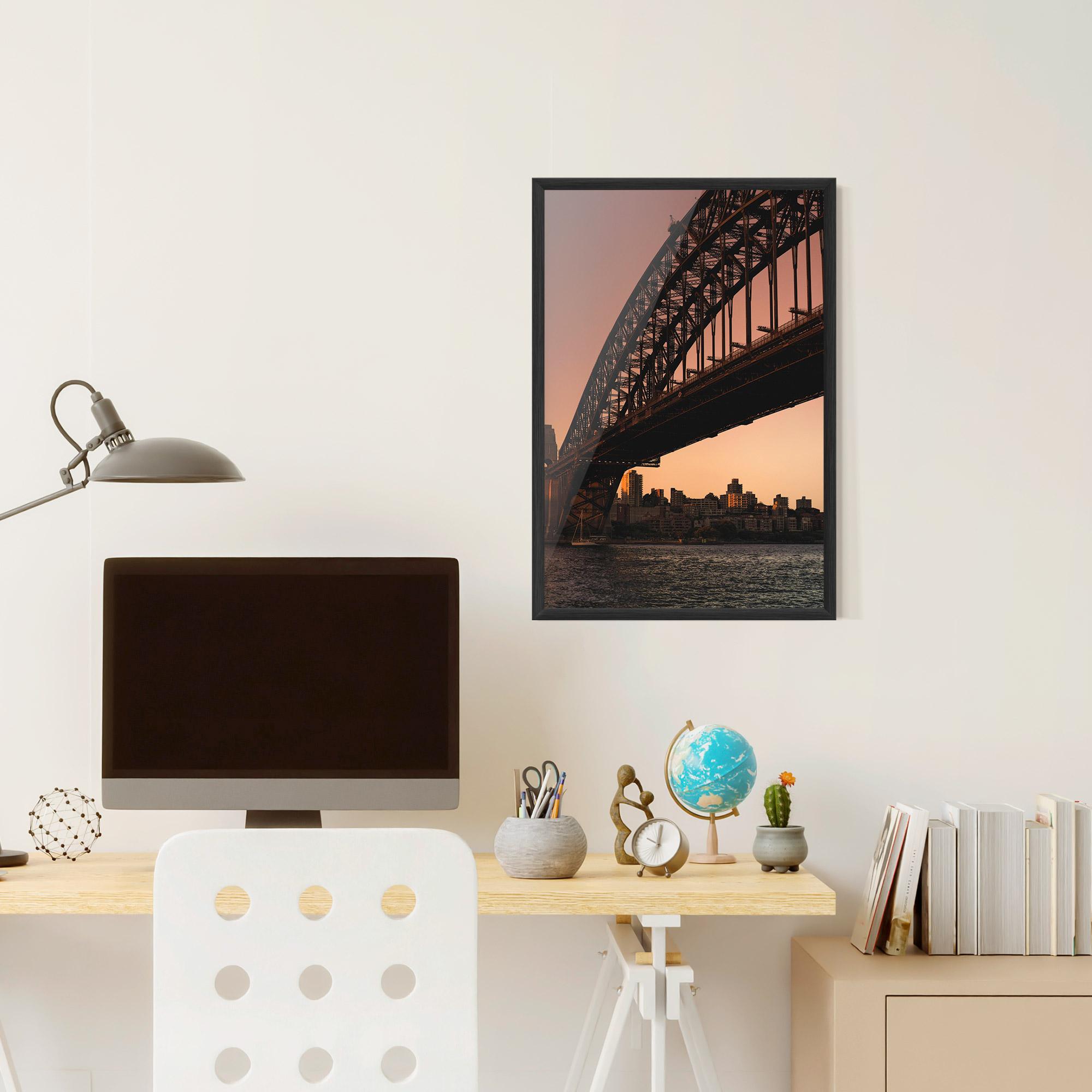 Plakat w Ramie Sunset Harbour Bridge mockup 6